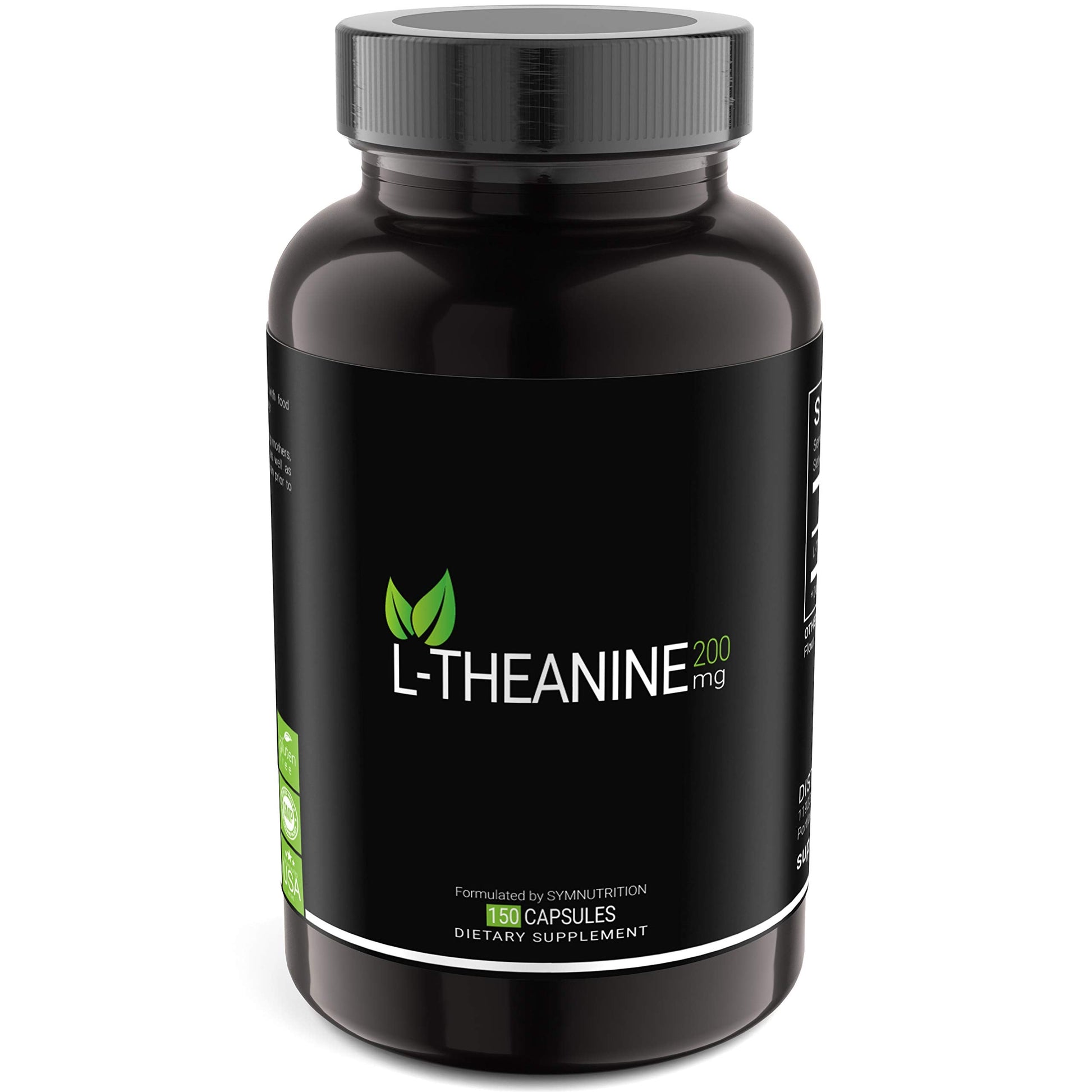 SYMNUTRITION L-Theanine 200mg — 150 Count (V-Capsules) / 150 Servings Manufactured in a cGMP-Registered Facility in USA; Non-GMO, Vegan & Gluten Free SYMNUTRITION uk supplements