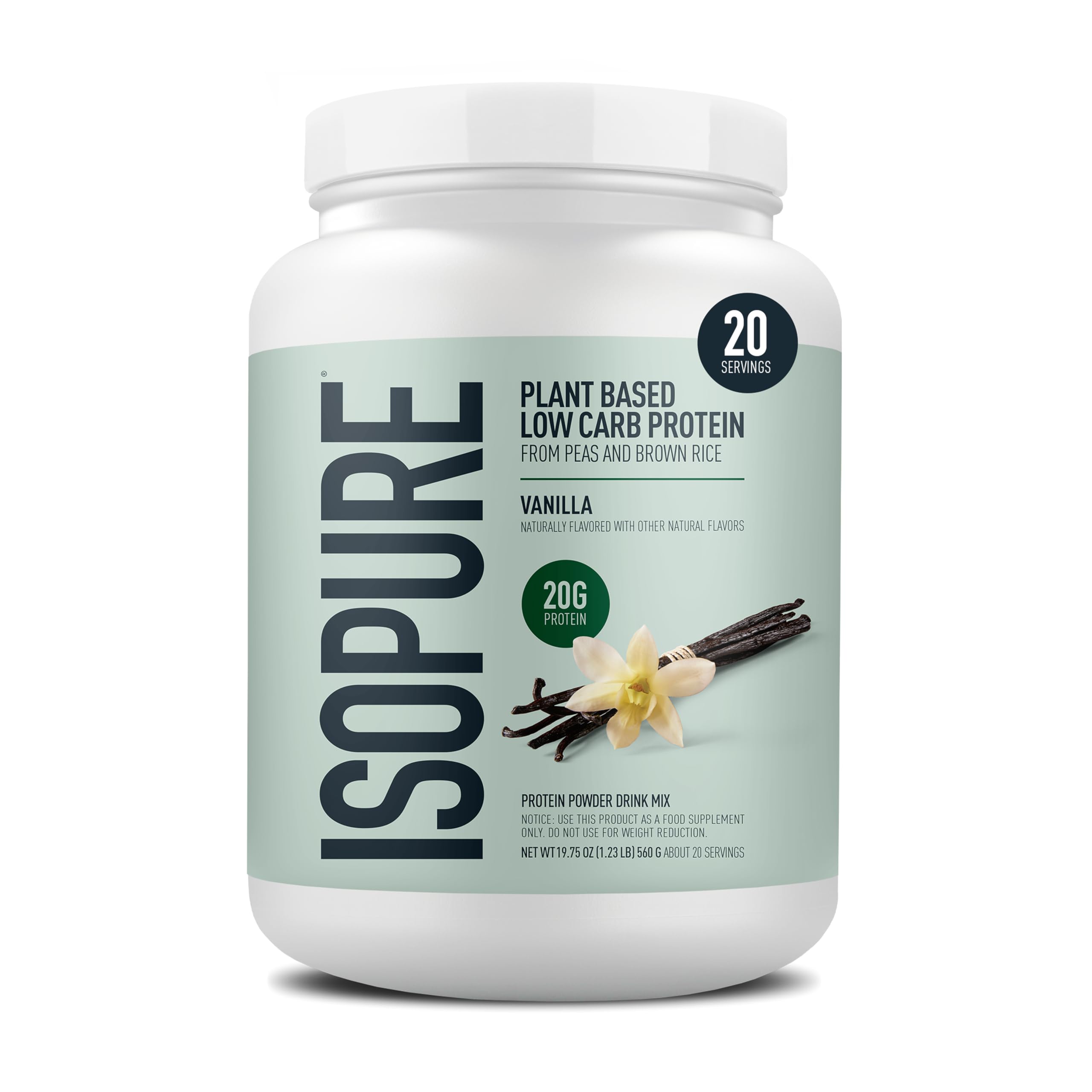 Isopure Plant-Based Protein Powder – 20g Organic Pea and Rice Protein with a Complete Amino Acid Profile – Supports Muscle Recovery Isopure uk supplements