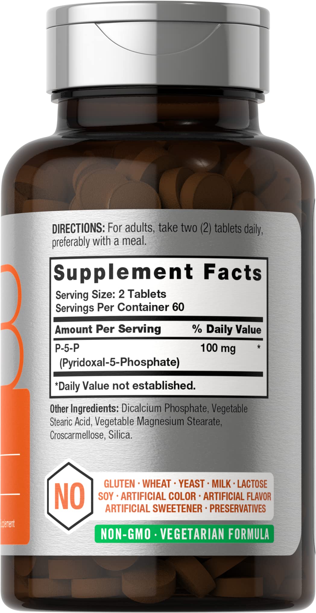 P-5-P Activated Vitamin B6 100mg | 120 Tablets | Vegetarian Supplement, Non-GMO Horbäach uk supplements