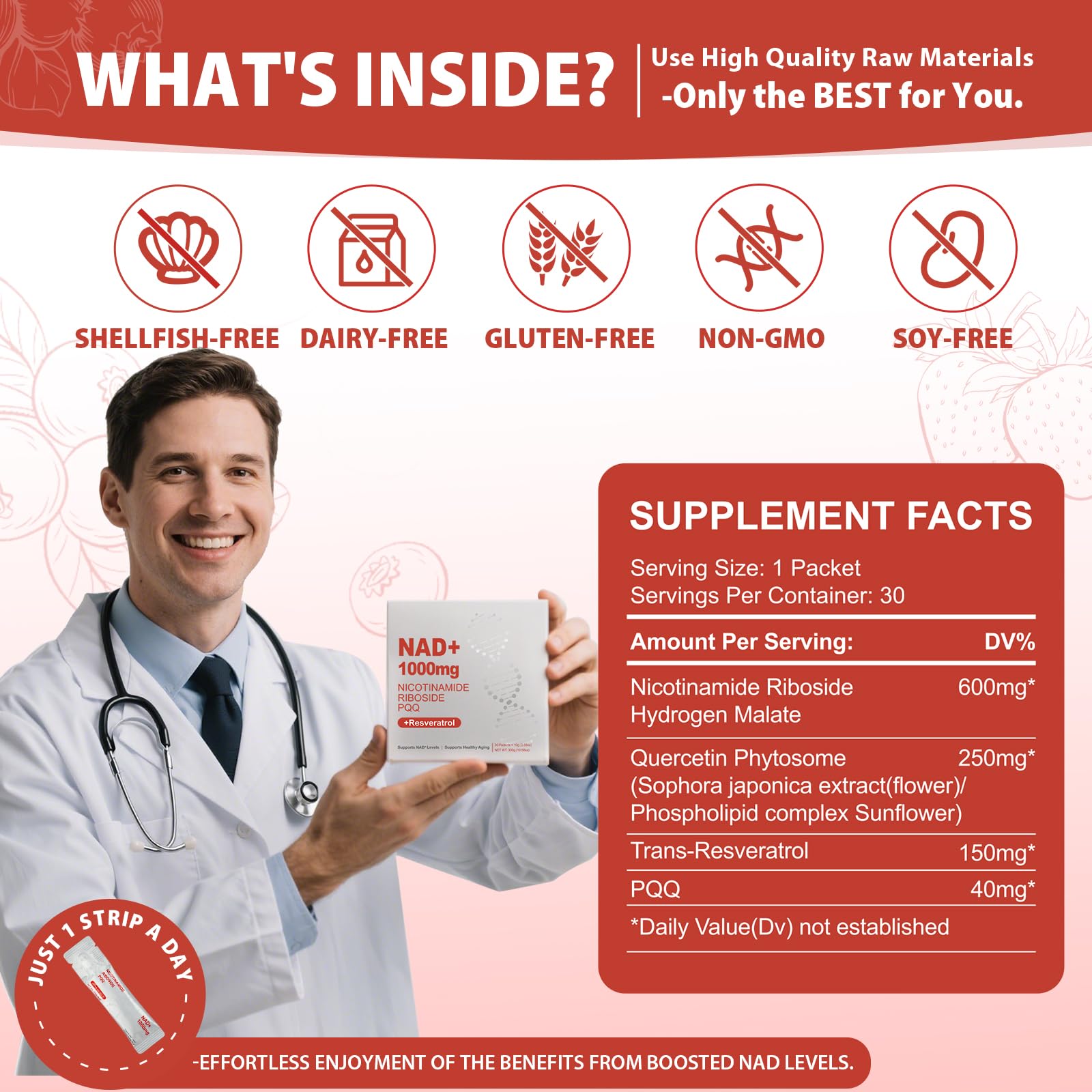 ZOROAHER 1000mg High-Potency NAD+ Liquid Supplement, Nicotinamide Riboside & Resveratrol with PQQ, Boosts Cellular Energy, Focus & Healthy Aging - 1 Pc ZOROAHER uk supplements
