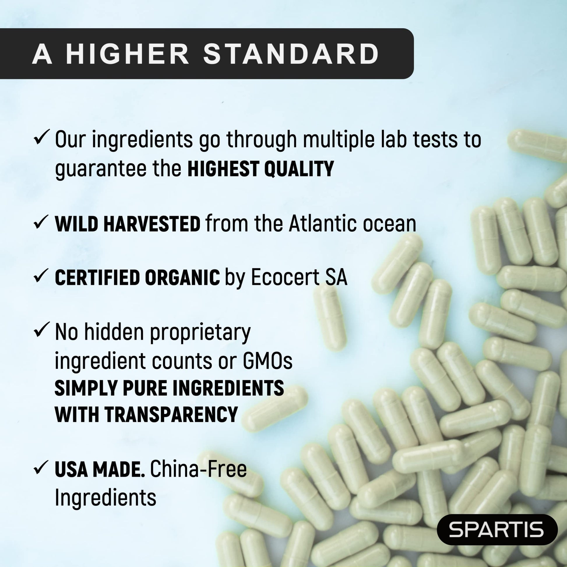 Certified Organic Sea Moss Capsules 2250mg Wildcrafted Irish Sea Moss Burdock Root SPARTIS uk supplements