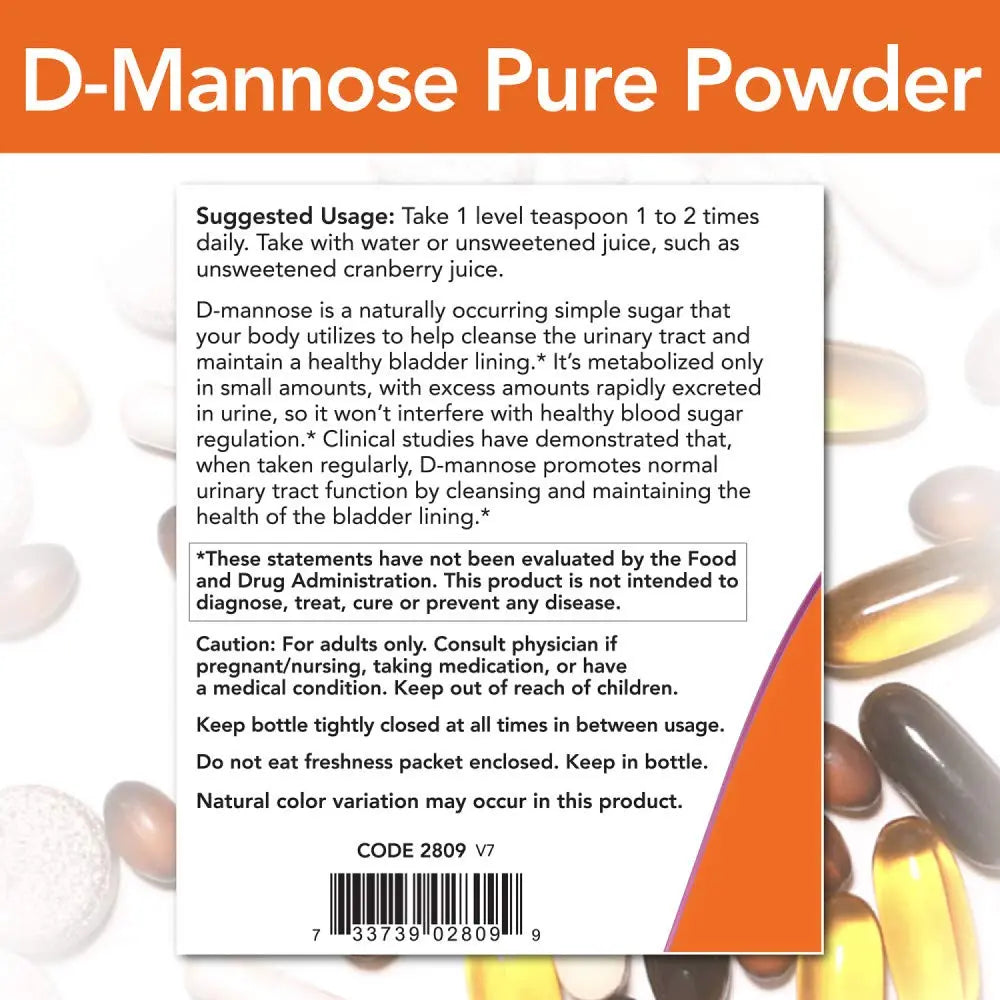 D-Mannose 6 OZ NOW Foods uk supplements