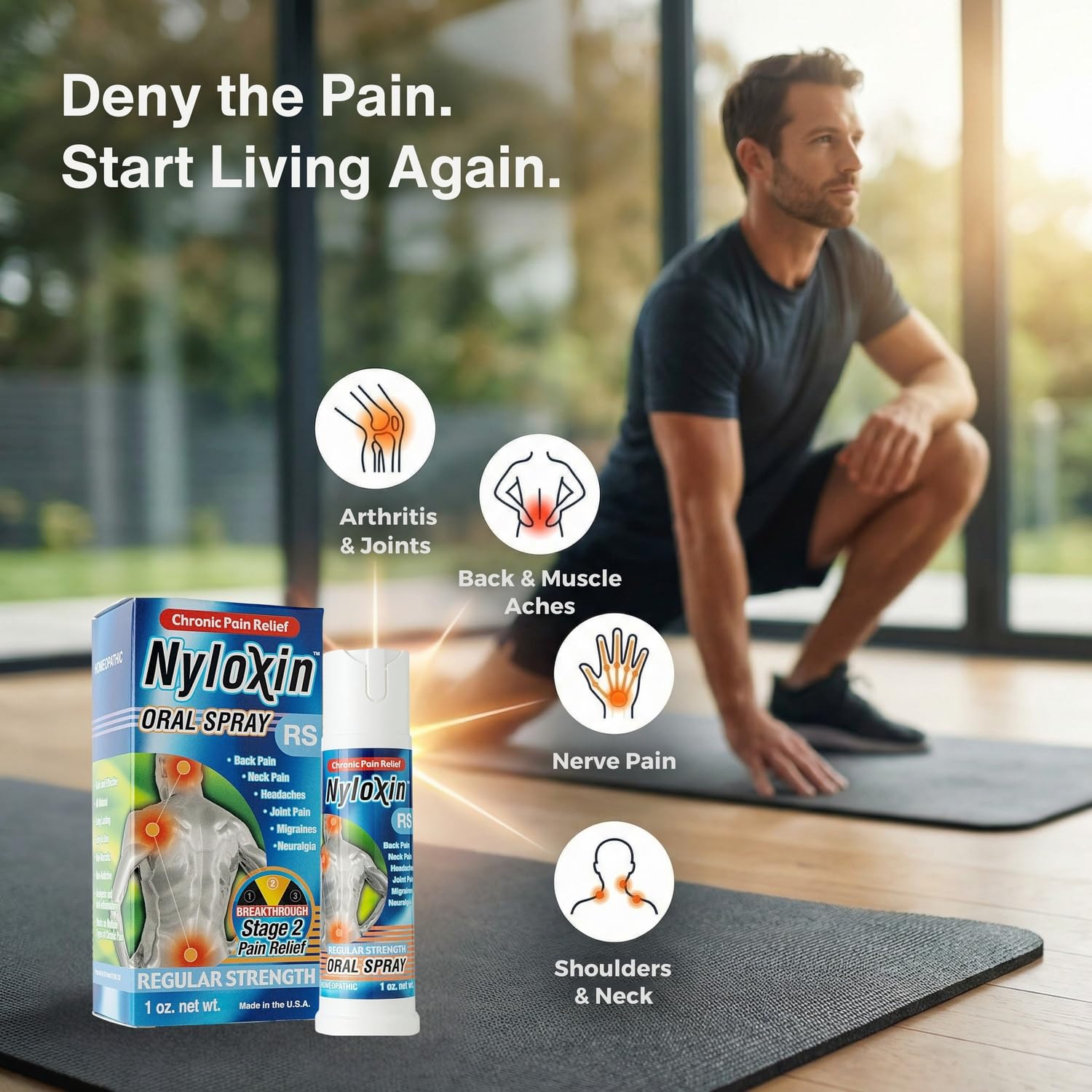 Nyloxin Oral Spray Arthritis Pain Relief, Professional Grade Pain Reliever for Back, Nerve, Knee, Foot, Muscle and Joint Pain Relief and Neuropathy Support (1 oz) (Orange Flavor) Nyloxin uk supplements