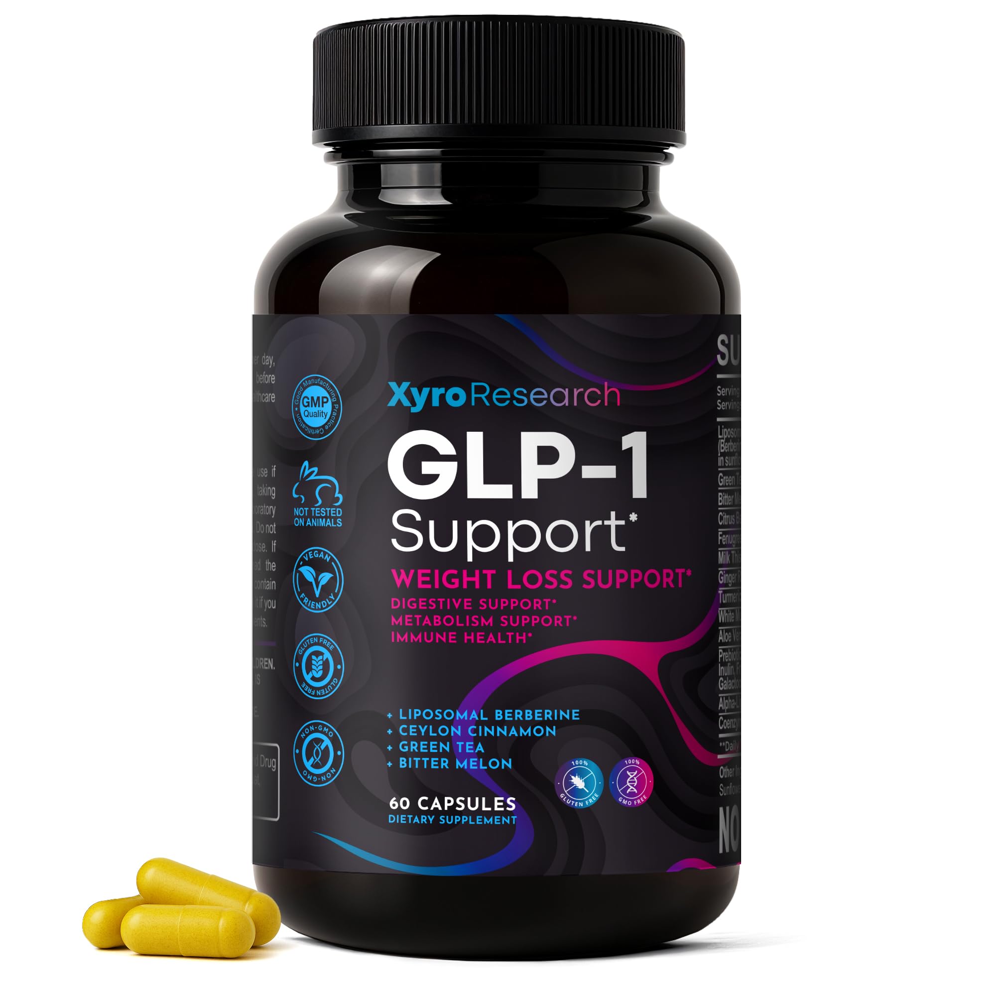 Xyro Research GLP-1 Support Weight Loss Supplement - Appetite Suppressant & Metabolism Booster to Support Natural Hunger Control Curb Cravings Burn Fat & Gut Wellness Xyro Research uk supplements