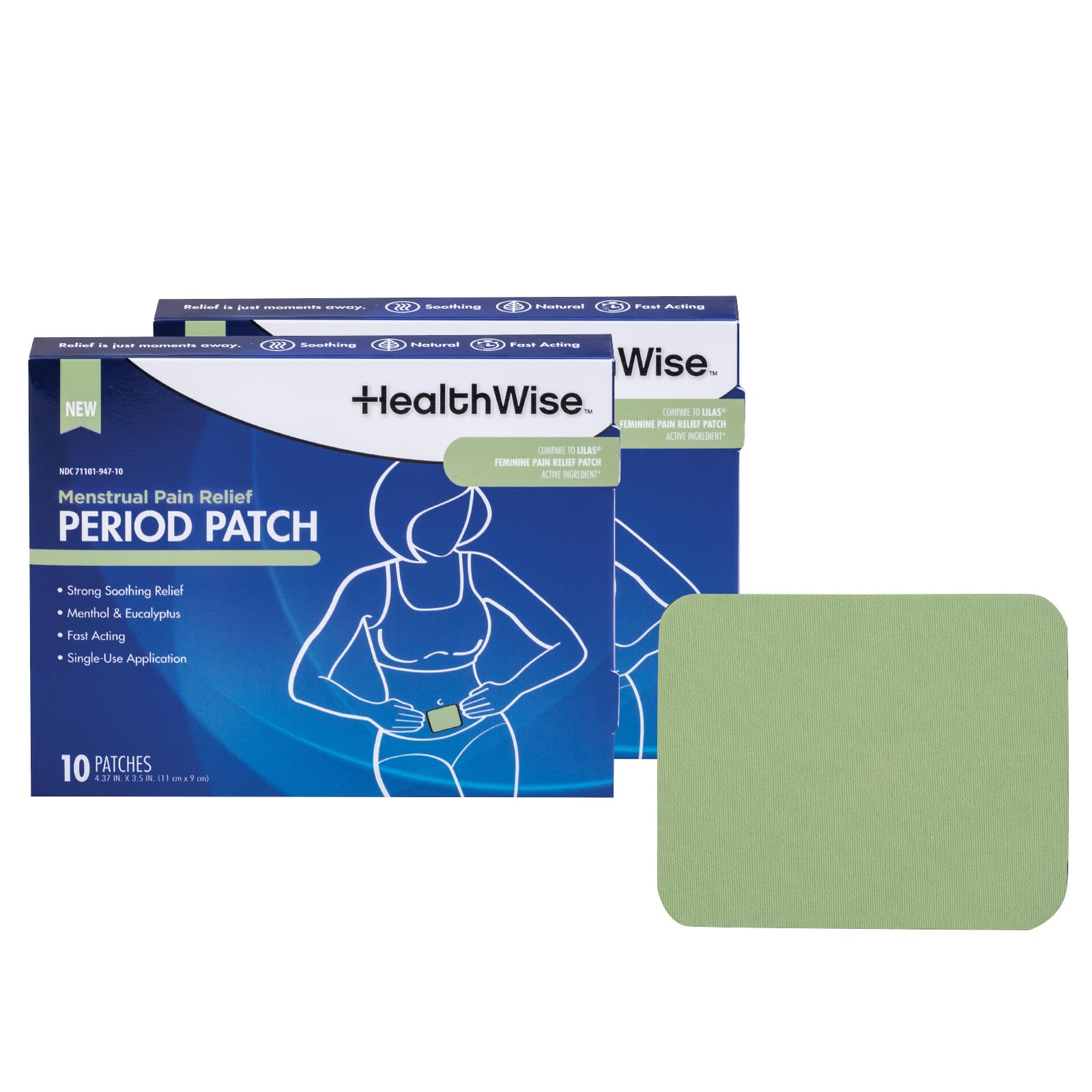 HealthWise Menstrual Pain Relief Bundle | Twenty 10% Menthol + Eucalyptus Period Patches | Generous XL Size Patch | Natural, Therapeutic Care at Home HealthWise uk supplements