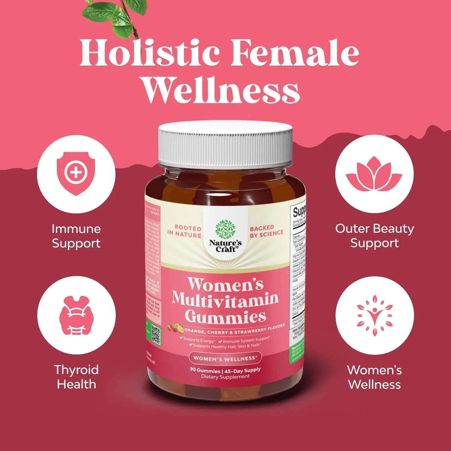 Delicious Daily Multivitamin for Women Gummies - Women's Multivitamin Gummies for Adults Energy and Immunity Natures Craft uk supplements