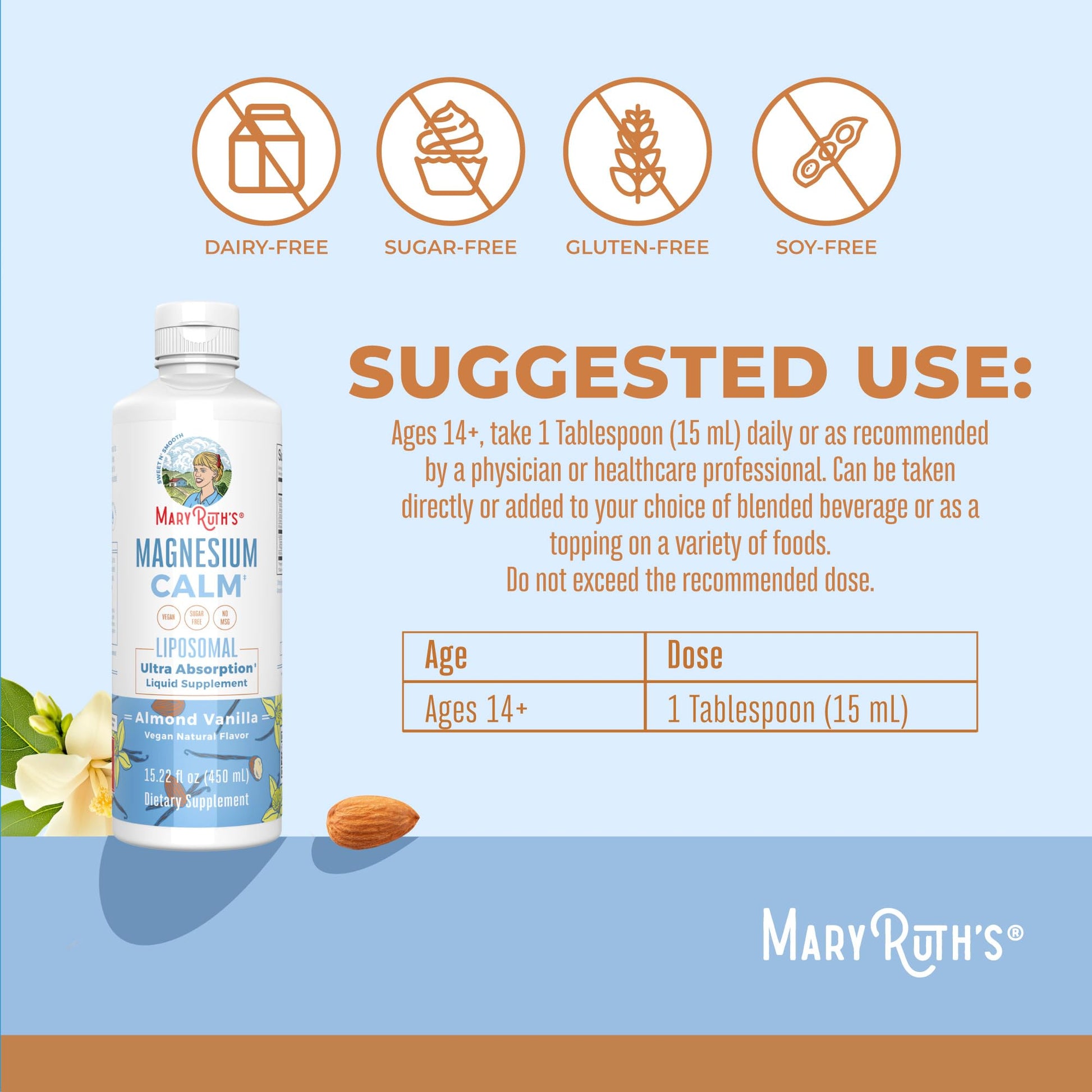 MaryRuth Organics Magnesium Liposomal| Magnesium Supplement | Magnesium Bisglycinate | Muscle & Bone Support | Mood Support Vitamin | Vegan | Non-GMO | Gluten Free | 15.22 Fl Oz | 30 Servings MARYRUTH'S uk supplements