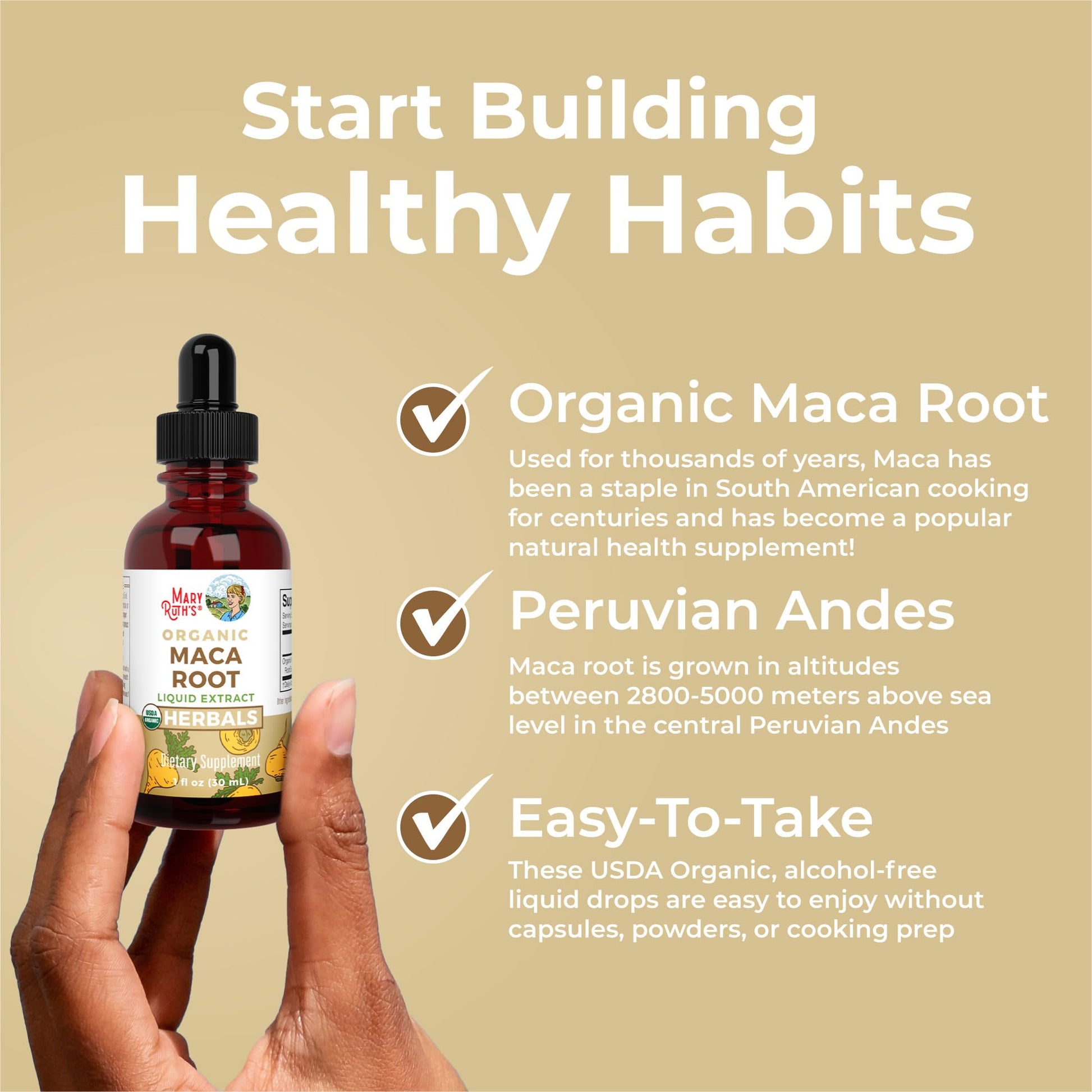 MaryRuth’s USDA Organic Maca Root Liquid Drops | Vegan | Non-GMO | Gluten Free | Alcohol Free | 1 Fl Oz MARYRUTH'S uk supplements