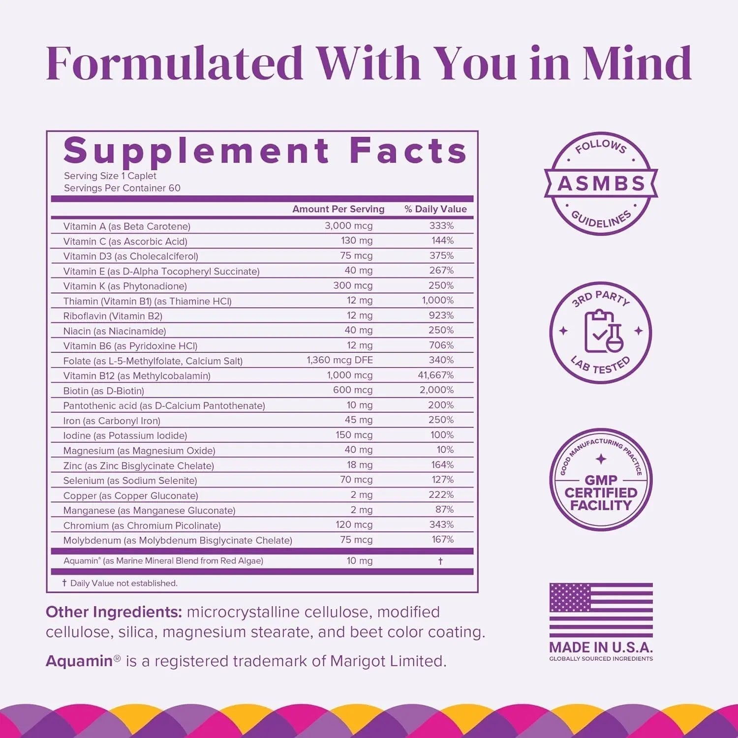 BariMelts Once Daily Bariatric Multivitamin with Iron, 60 Easy-Swallow Caplets (2-Month Supply), Multivitamin for Women, Multimineral Complex BariMelts uk supplements