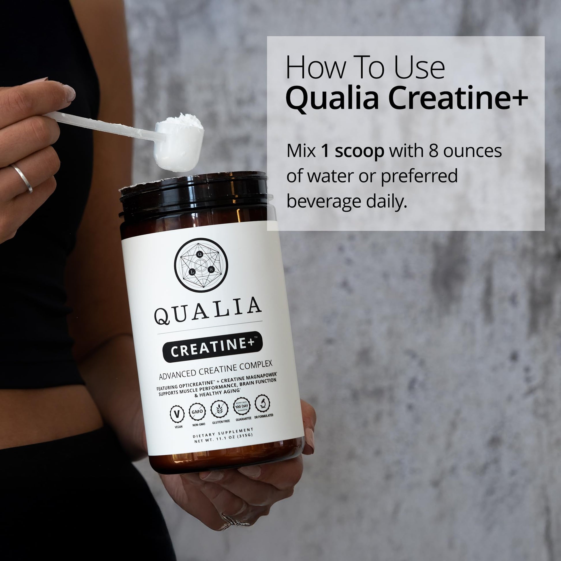 Qualia Creatine | Advanced Creatine Complex | 2 Sources + Magnesium | Optimized Absorption | Muscle Performance, Brain Function, & Healthy Aging QUALIA LIFE SCIENCES uk supplements