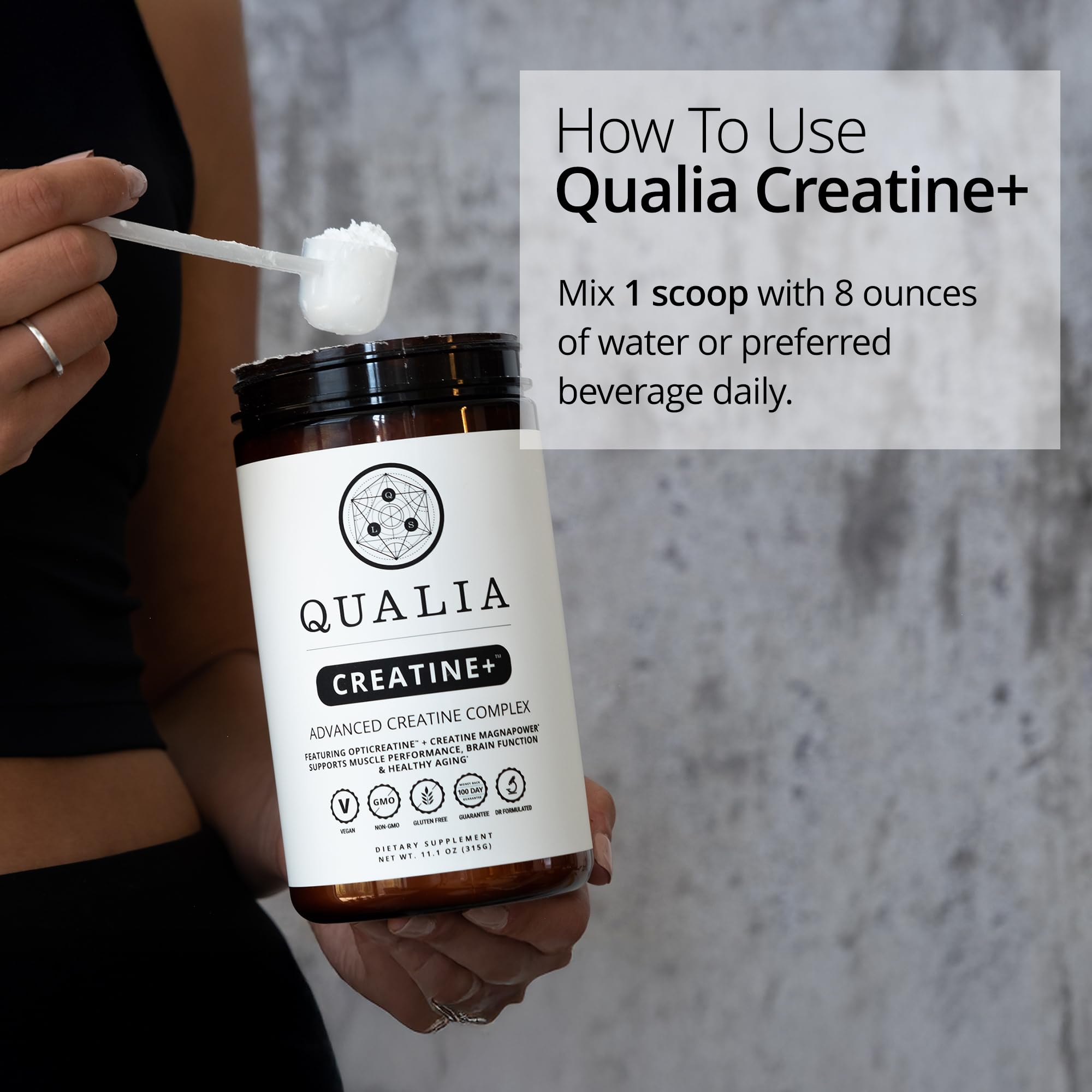 Qualia Creatine | Advanced Creatine Complex | 2 Sources + Magnesium | Optimized Absorption | Muscle Performance, Brain Function, & Healthy Aging QUALIA LIFE SCIENCES uk supplements
