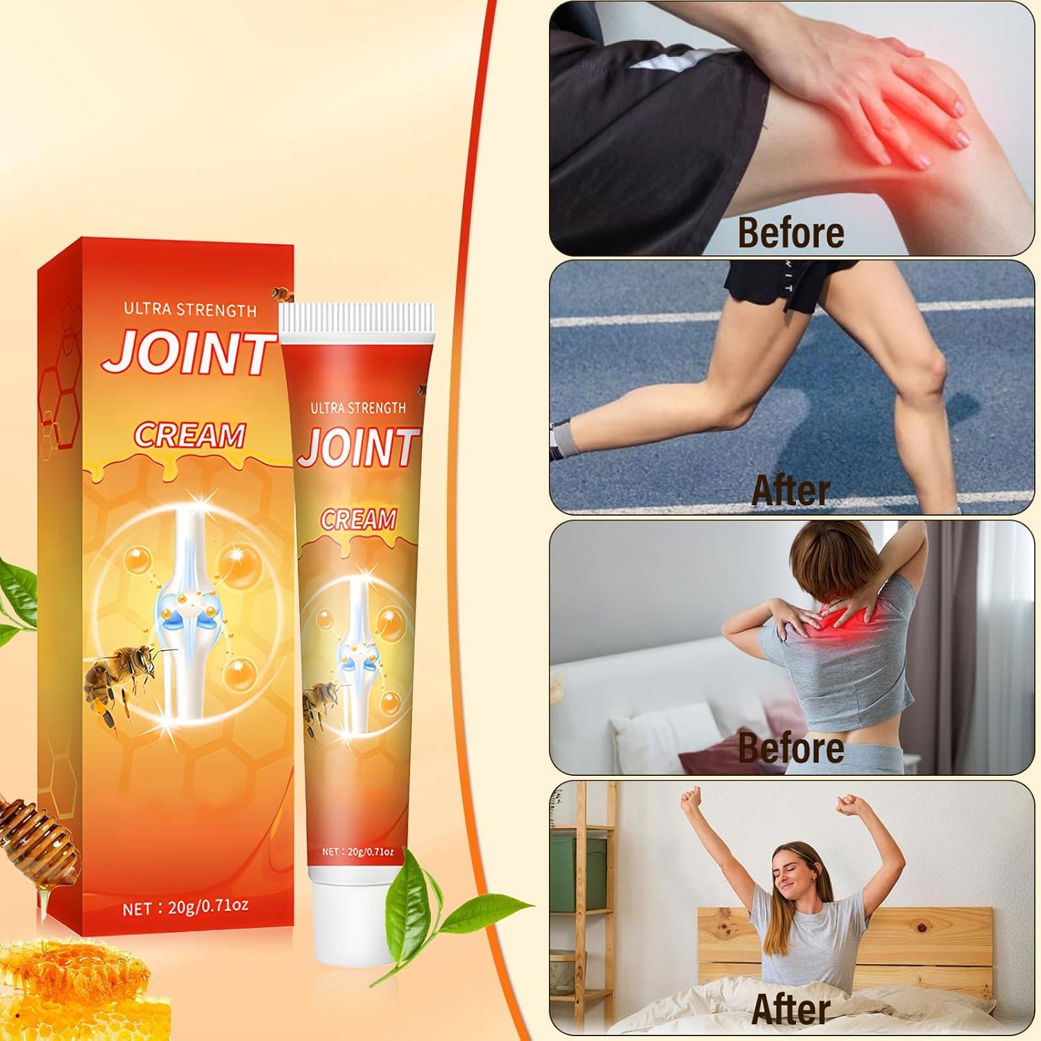 XiuFa 3PCS Joint Cream, Bee Venom Joint Repair Cream, for Back, Neck, Feet, Shoulder XiuFa uk supplements