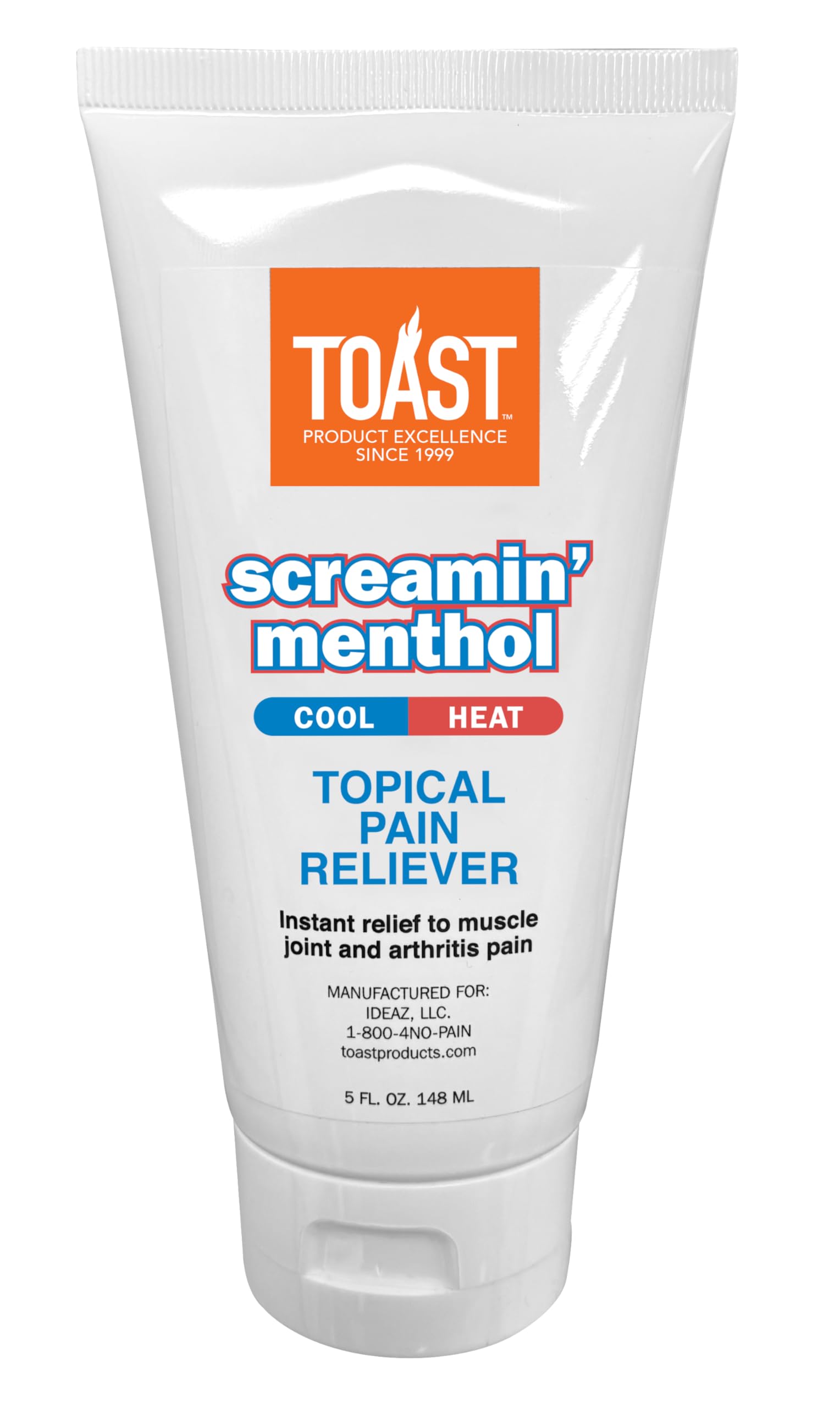 Toast Screamin Menthol Cool Heat Topical Pain Relief Cream for Muscles and Joints - 5 Ounces Toast uk supplements