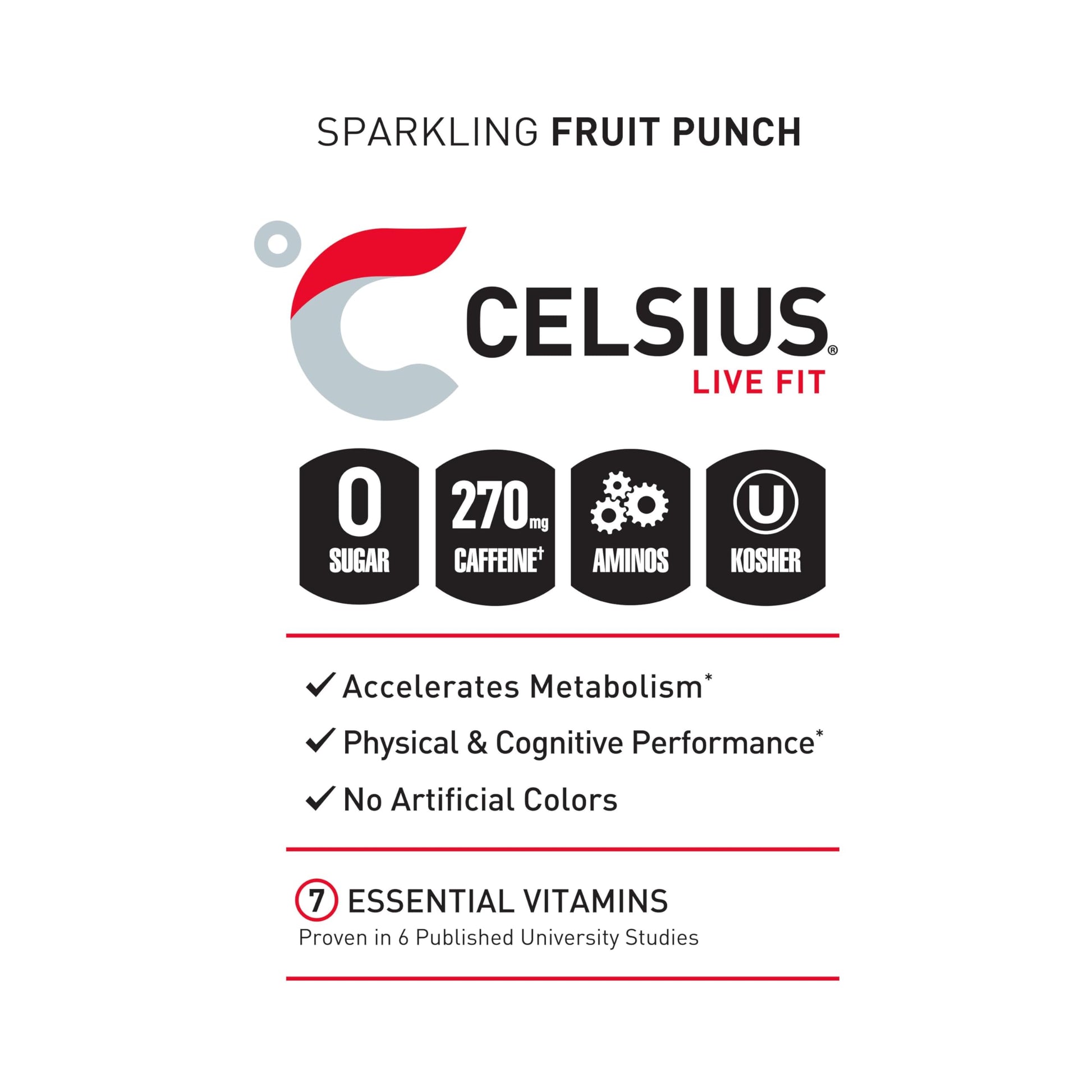 CELSIUS ESSENTIALS, Sparkling Fruit Burst, Performance Energy Drink 16 Fl Oz (Pack of 12) CELSIUS uk supplements
