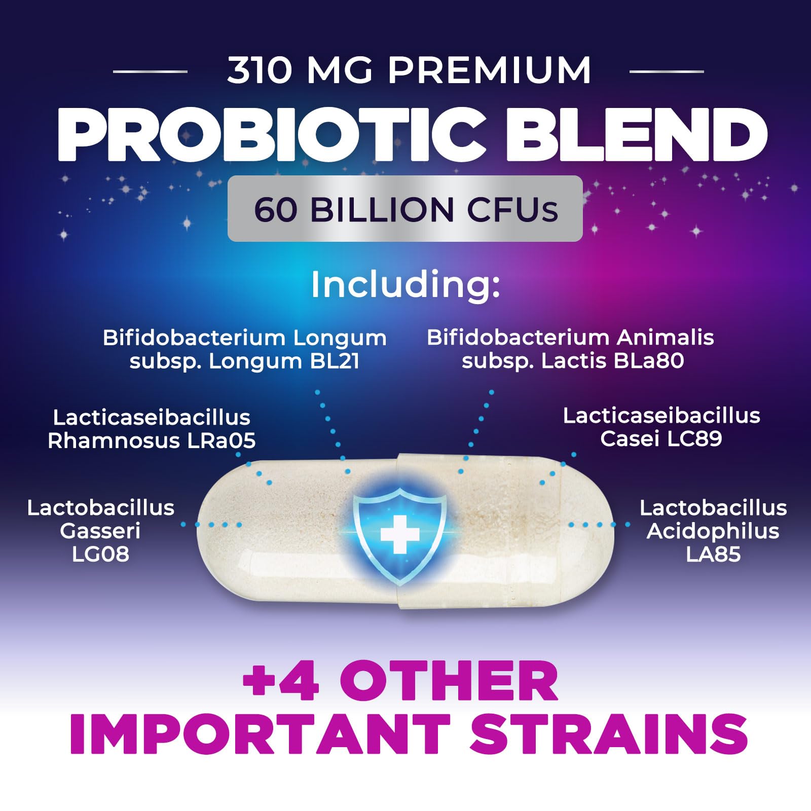 Probiotics 60 Billion CFU - 10 Strains + Digestive Enzymes & Prebiotics - Best Probiotic for Women & Men, Supports Immune, Gut Health, Occasional Constipation, Diarrhea, Gas & Bloating - 60 Capsules Nature's Peak uk supplements