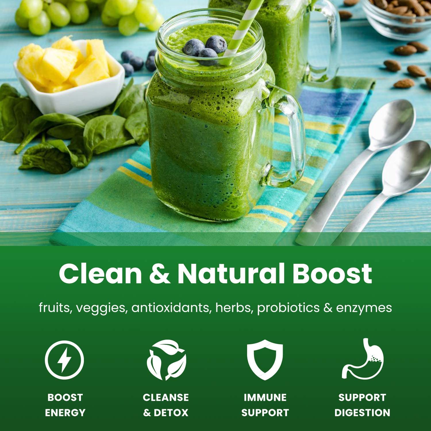 NutraChamps Super Greens Powder Premium Superfood | 20+ Organic NutraChamps uk supplements
