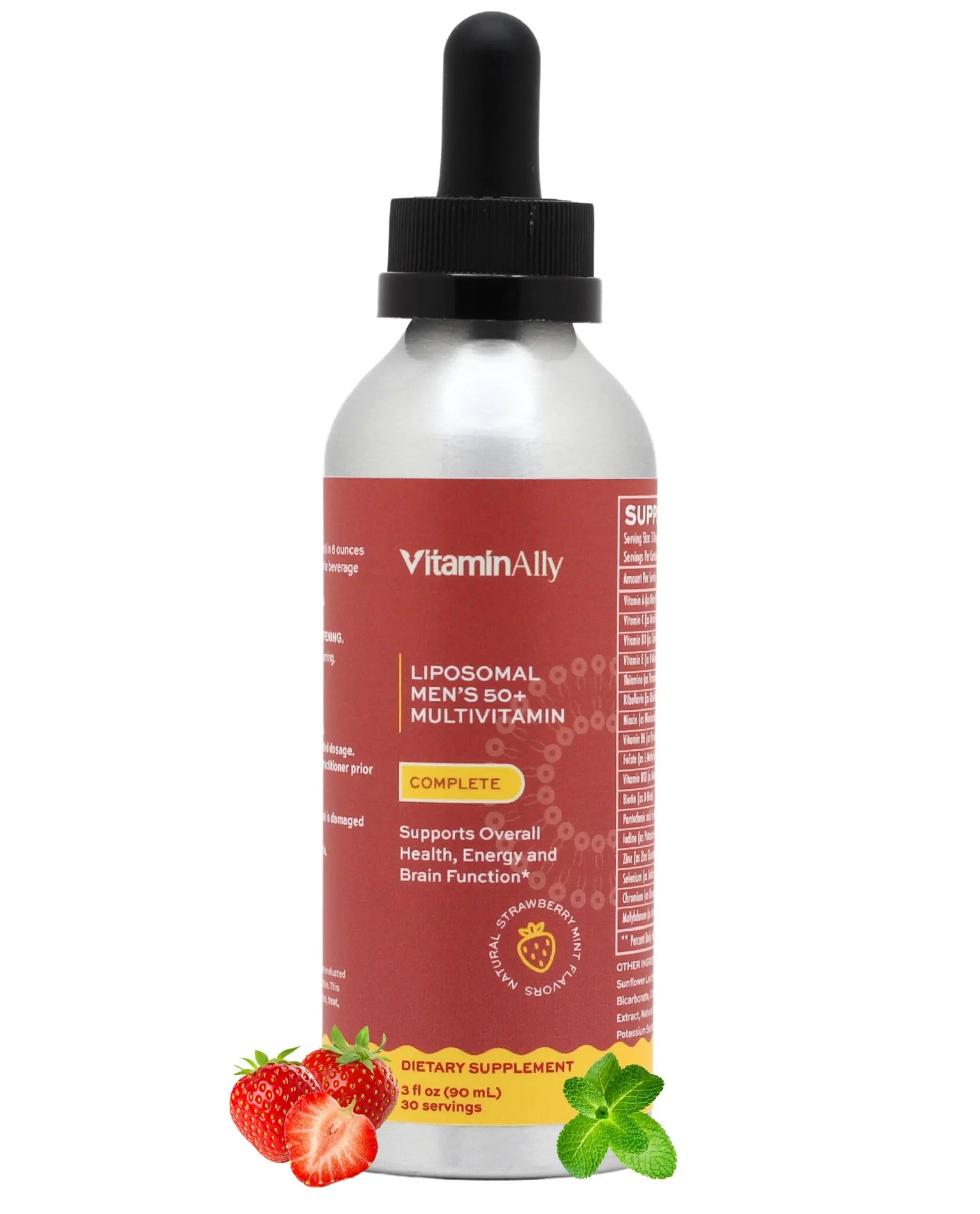 Vitaminally Liposomal Men's 50+ Liquid Multivitamin Drops | Non-GMO | Sugar Free | Gluten Free | 30 Day Supply | 3 FL Oz | Vitaminally uk supplements