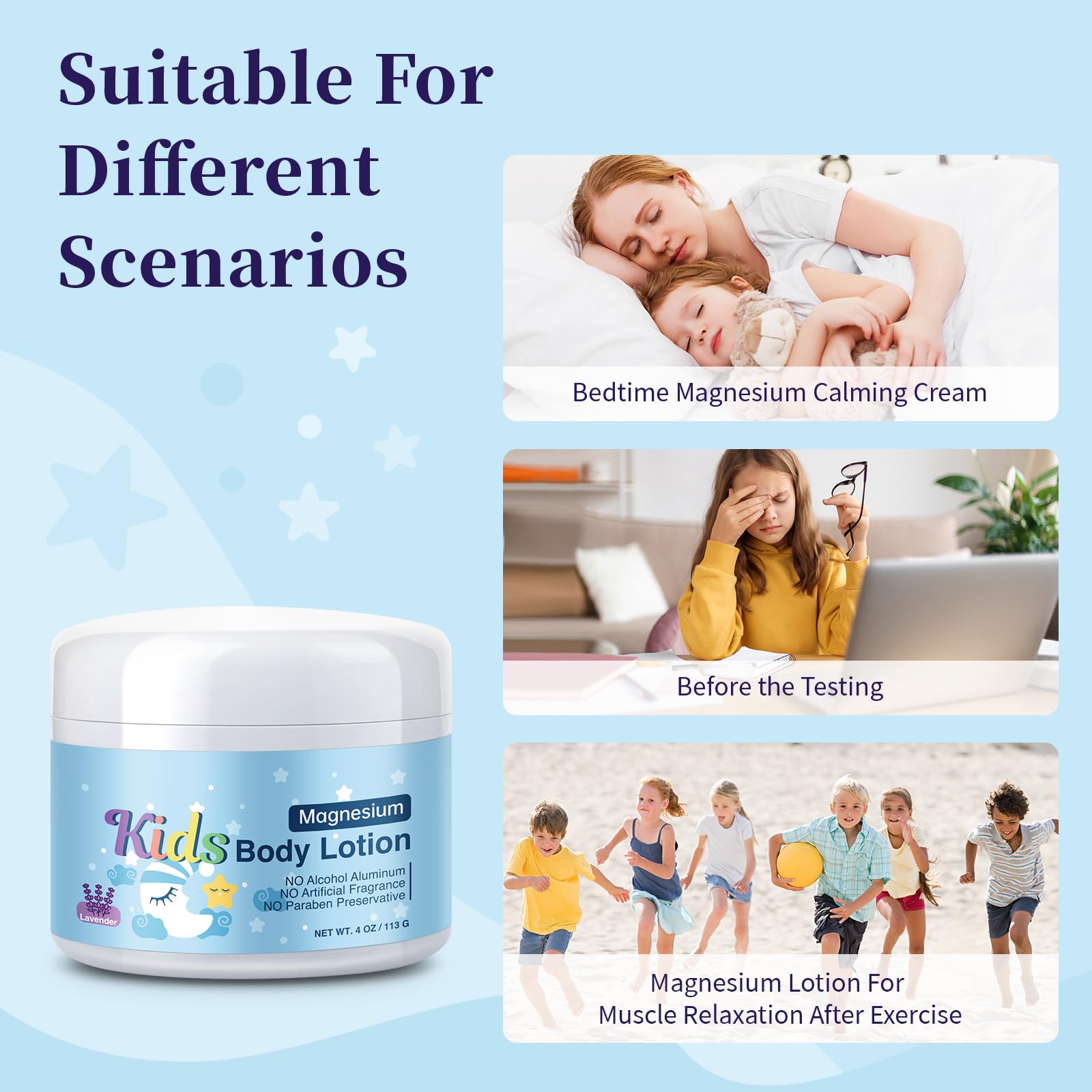 RodPere Magnesium Lotion for Kids & Babies, Bedtime Magnesium Cream for Sleep, Leg Cramps, Lavender Calming Magnesium Oil Lotion for Bone & Muscle Relaxation, Apply to Feet, Legs, Body, 4 OZ. RodPere uk supplements