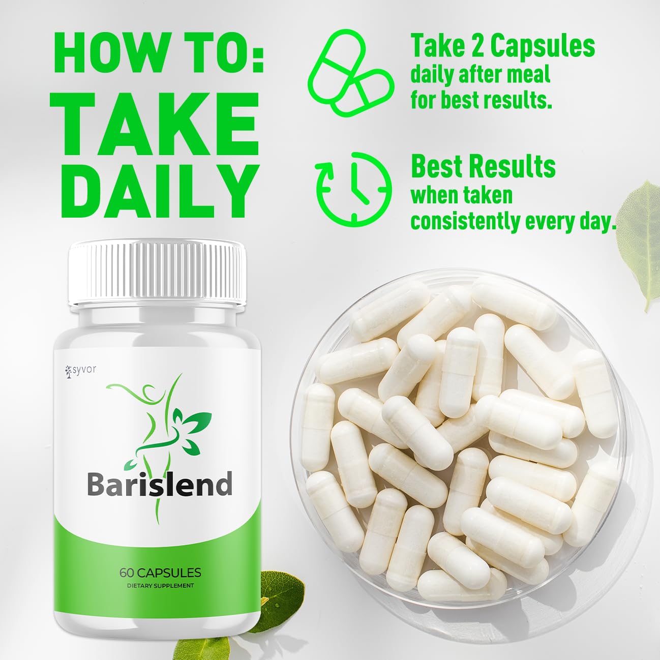 (3 Pack) Barislend Capsules, Official Barislend Pink Salt Pills with All Natural Ingredients, Bari-Slend Advanced Formula Vitamin Pills for Health and Wellness Support for Men and Women (180 Capsules) Syvor uk supplements