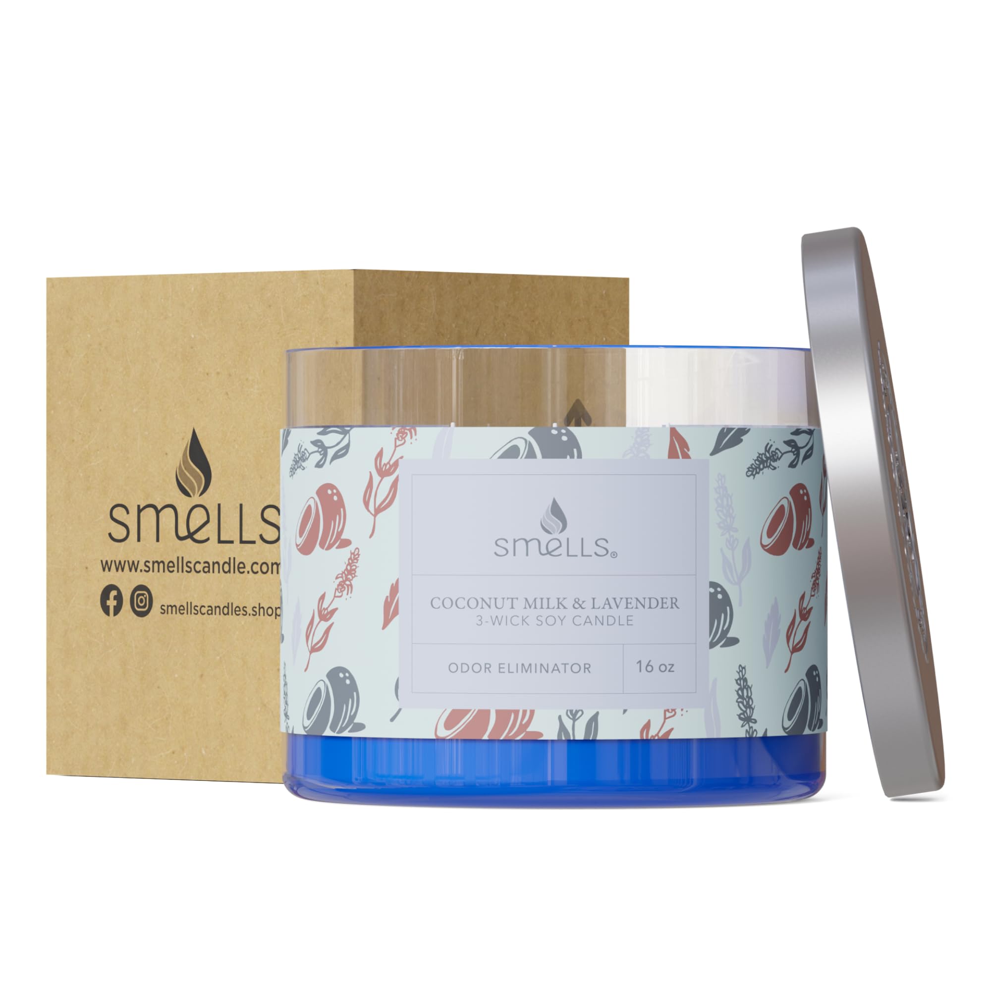 Smells - Odor Eliminator - Premium Soy Wax Jar Scented Candle 12oz. and 16oz. - 100% Cotton Single Wick SmellS uk supplements