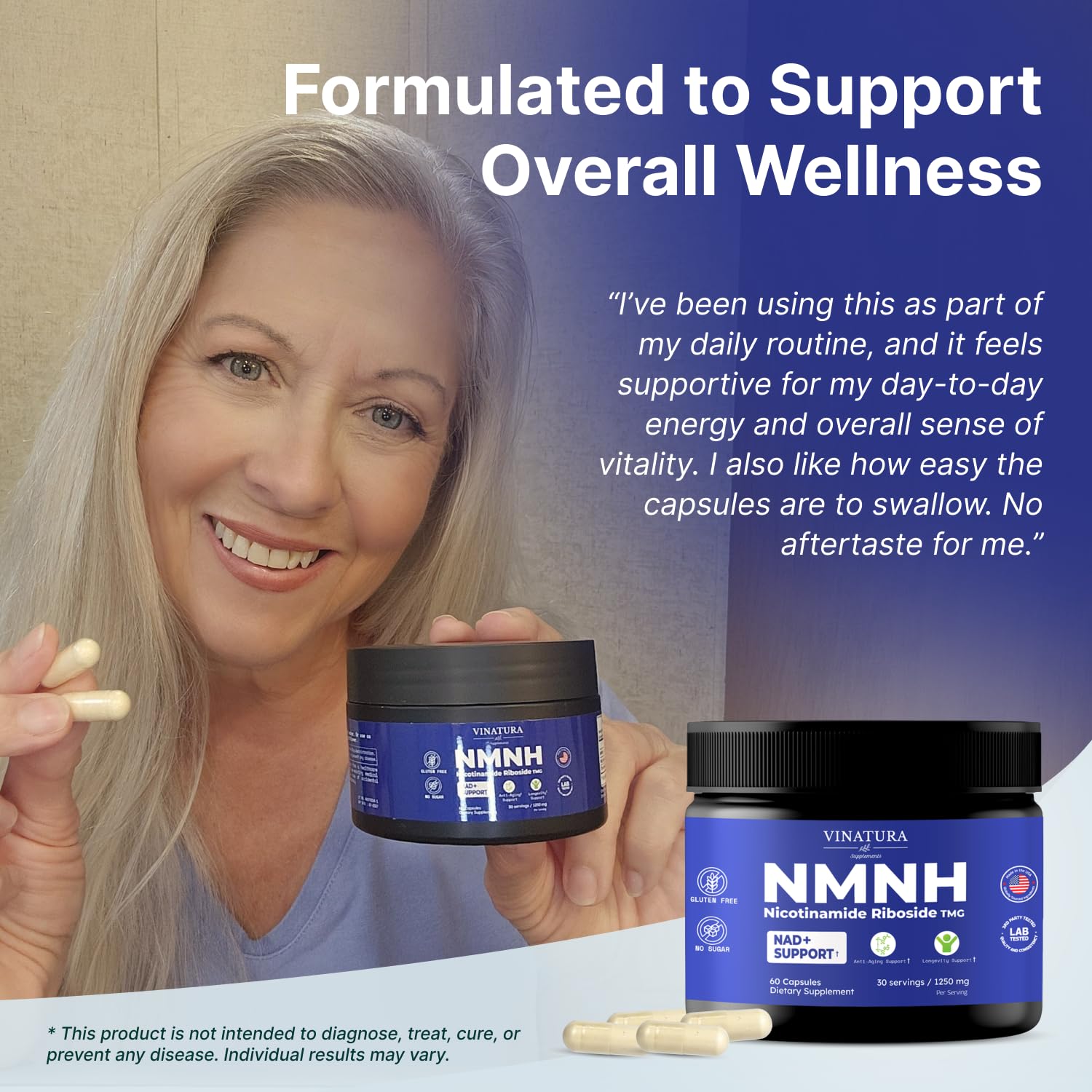 VINATURA NMNH (NMN Supplement Alternative) Nicotinamide Riboside & TMG - NAD Supplement for Anti-Aging - 60 Capsules VINATURA uk supplements