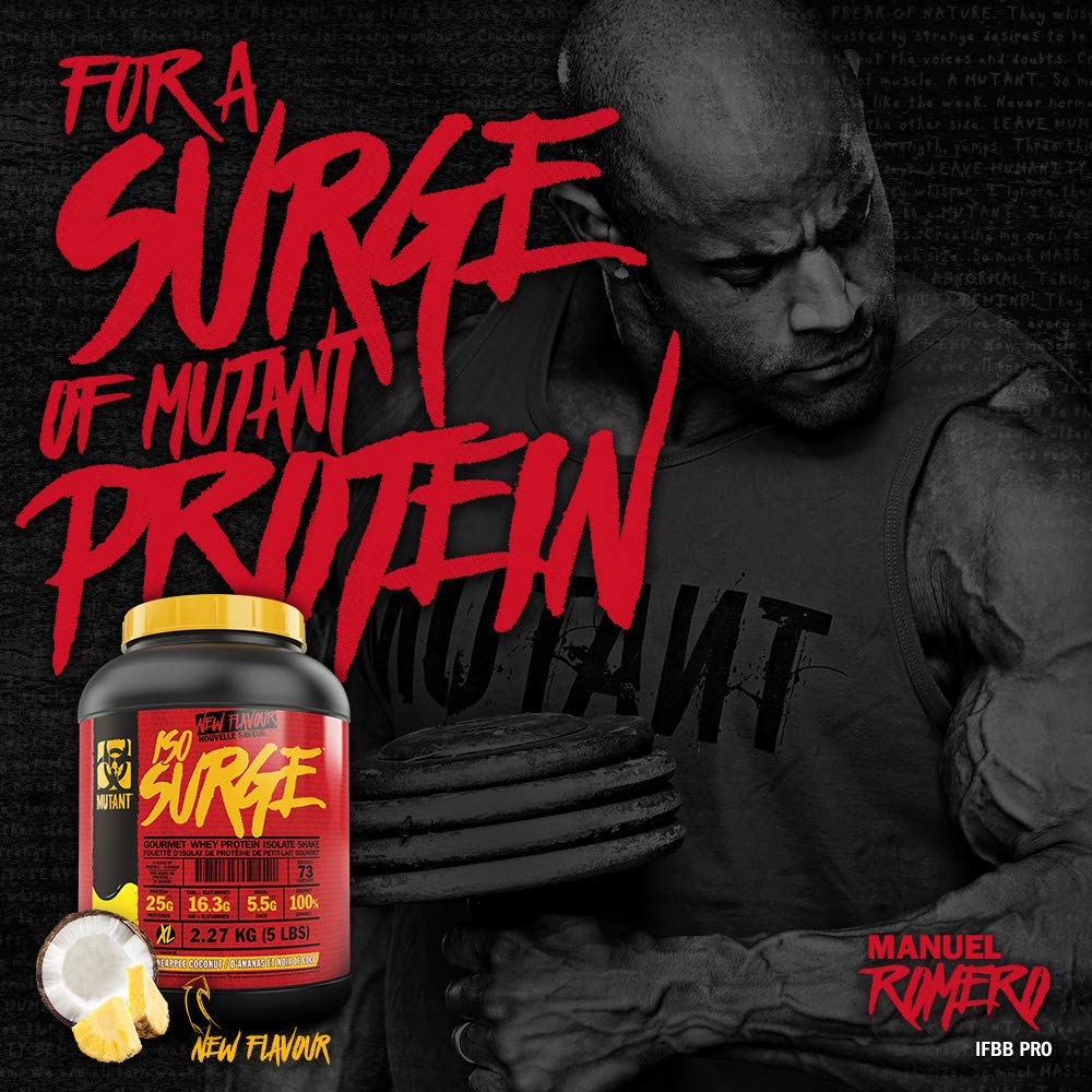 MUTANT ISO Surge – Pure whey Protein Isolate Powder, Low carb, Low Fat, Digestive Enzyme Boosted Mutant uk supplements