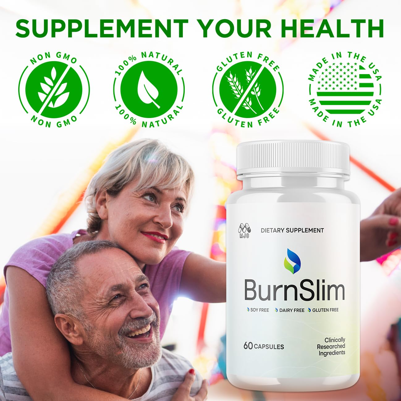 Burn Slim Capsules, Official Burnslim Pills with All Natural Ingredients, Advanced Burn Slim Health and Wellness Vitamin Supplement Supporting Active Lifestyle for Women and Men (60 Capsules) MJO uk supplements