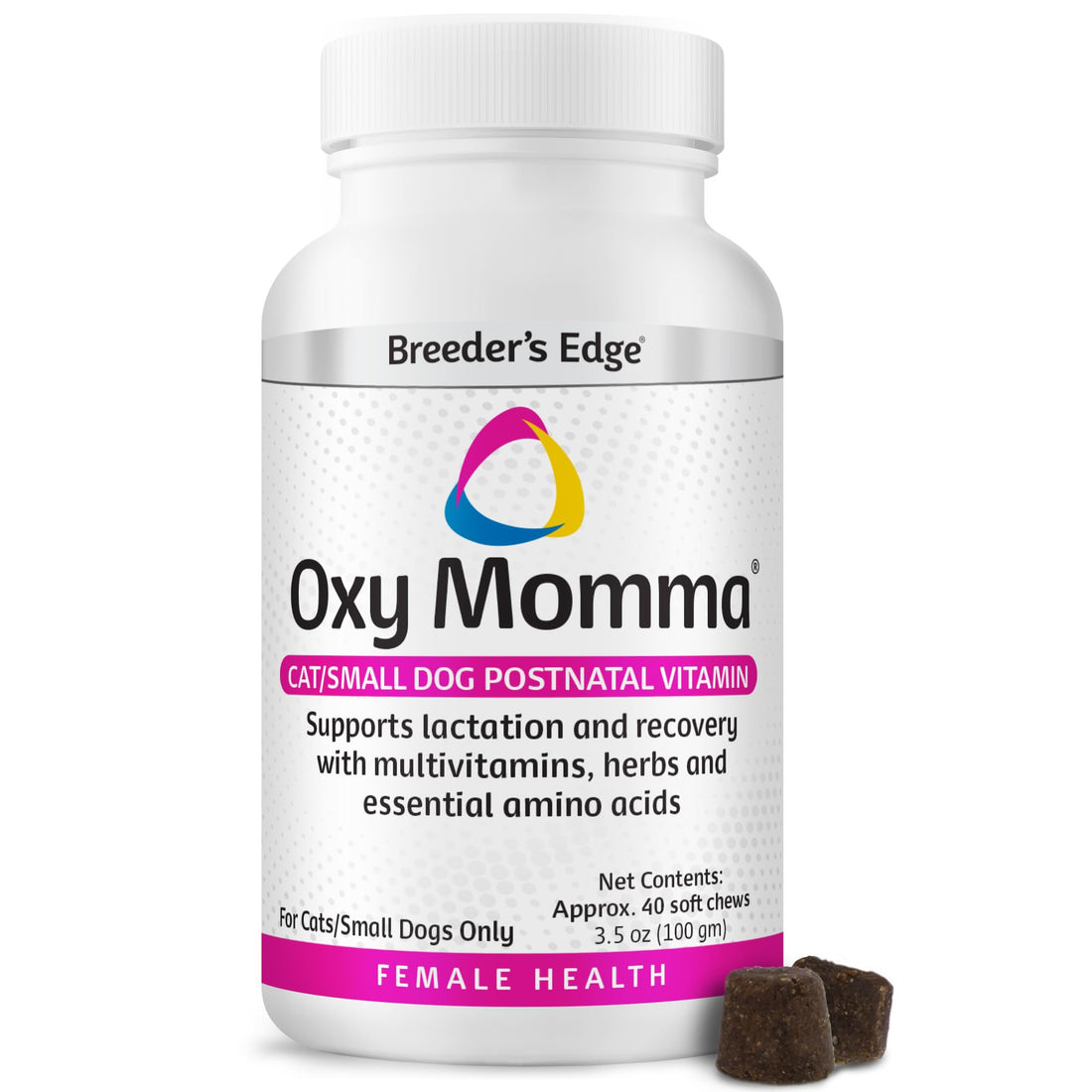 Breeder's Edge Oxy Momma Soft Chews, Postnatal Vitamin Supplement for Lactating Dogs and Cats, Supports Recovery, Hormones, and Next Pregnancy - for Small Dogs & Cats, 40ct Soft Chews Revival Animal Health uk supplements