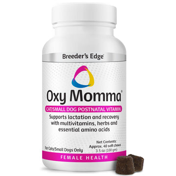 Breeder's Edge Oxy Momma Soft Chews, Postnatal Vitamin Supplement for Lactating Dogs and Cats, Supports Recovery, Hormones, and Next Pregnancy - for Small Dogs & Cats, 40ct Soft Chews Revival Animal Health uk supplements