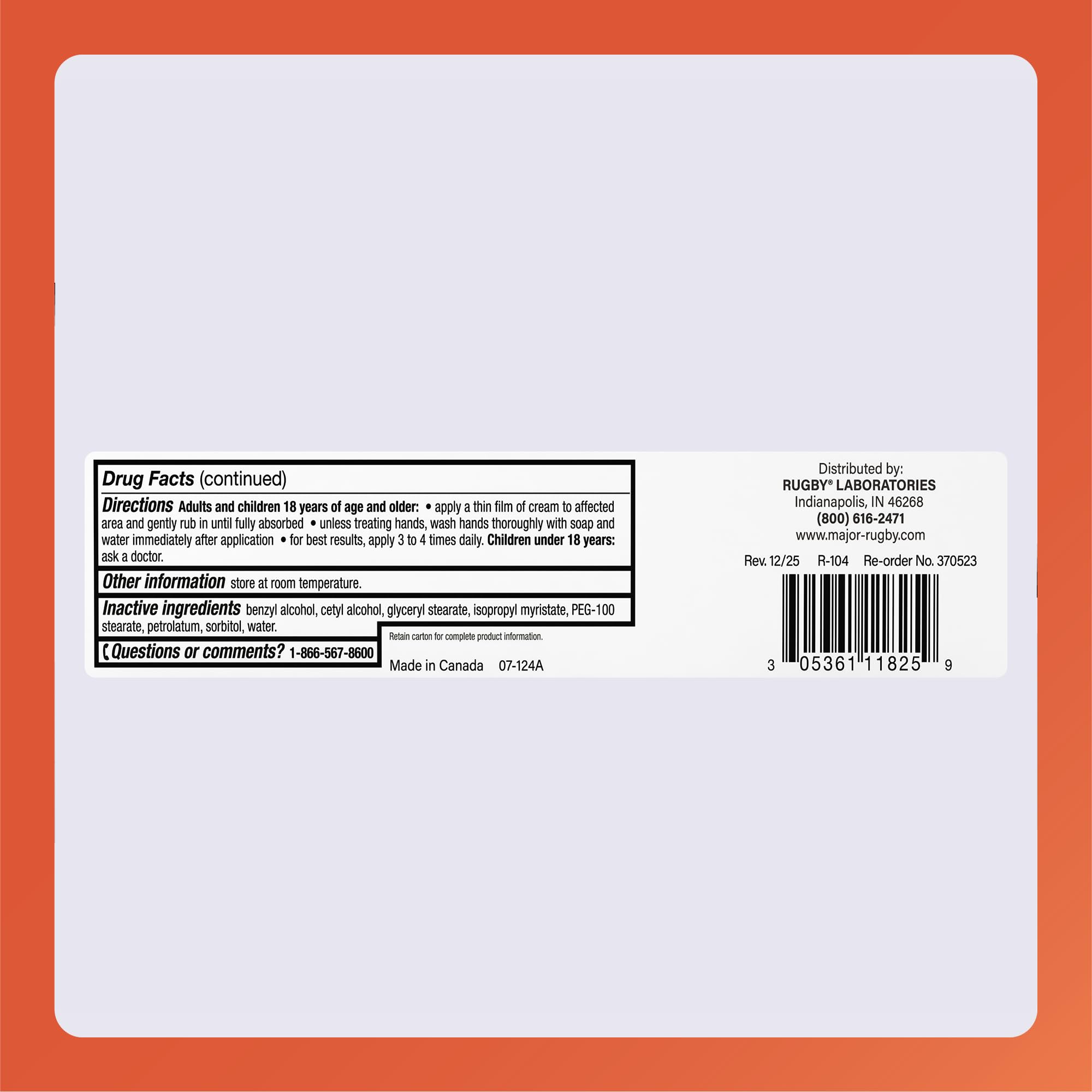 Rugby High Potency Capsaicin 0.075% Cream - Pain Relief Cream for Arthritis - 2 Oz (57g), (1 Pack) RUGBY LABORATORIES uk supplements