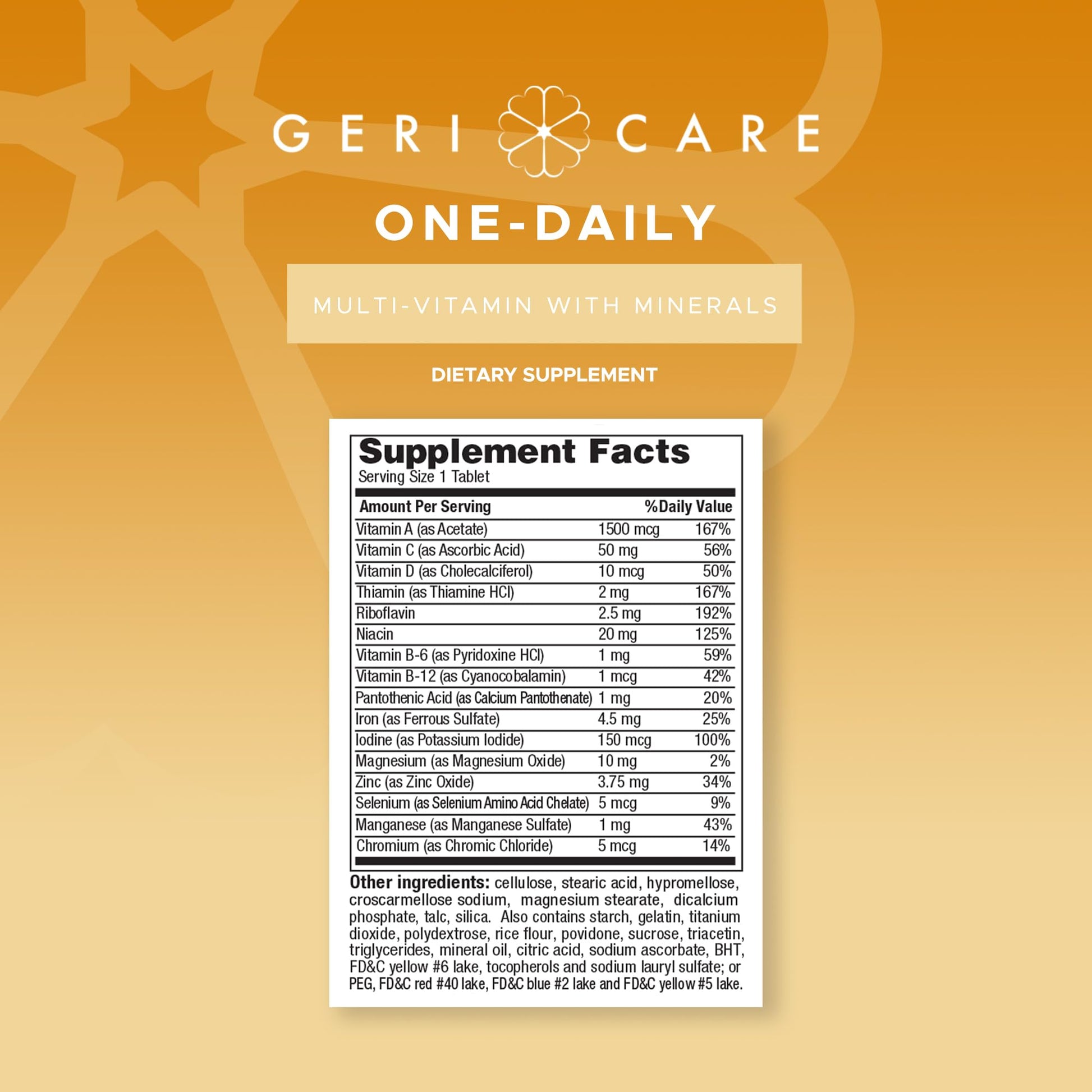 One-Daily Multivitamins with Minerals for Men & Women (100 Tablets) by GeriCare| High-Potency Multi-Vitamin & Multimineral Dietary Supplement for Immunity, Energy| Complete Daily Nutritional Support GeriCare uk supplements
