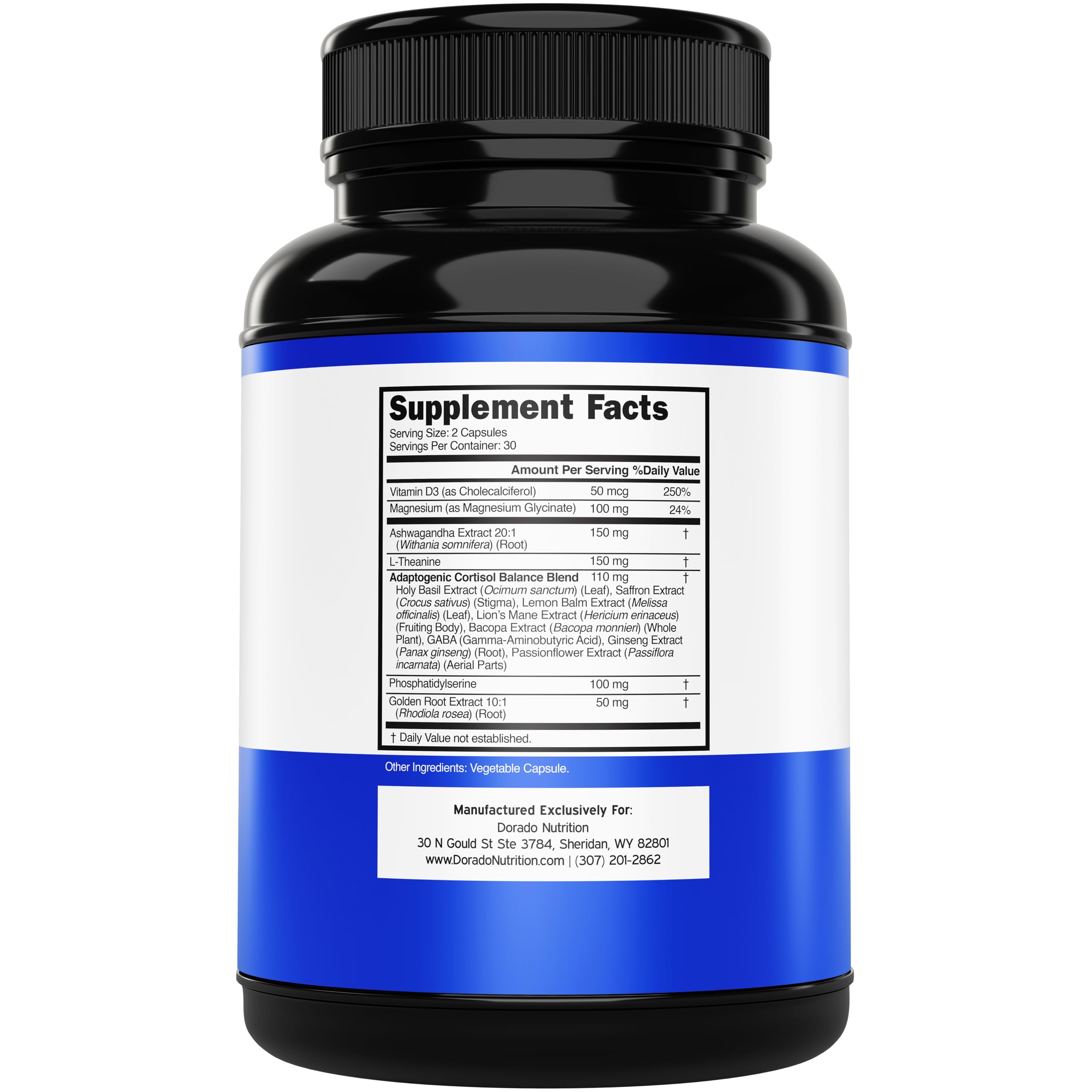 Cortisol Supplements for Women & Men with 14 in1 Blend (Magnesium, Ashwagandha, L Theanine & More) Healthy Cortisol Balance & Calm Mood Support - Third Party Tested, Non GMO, USA Made - 60 Count DORADO NUTRITION uk supplements