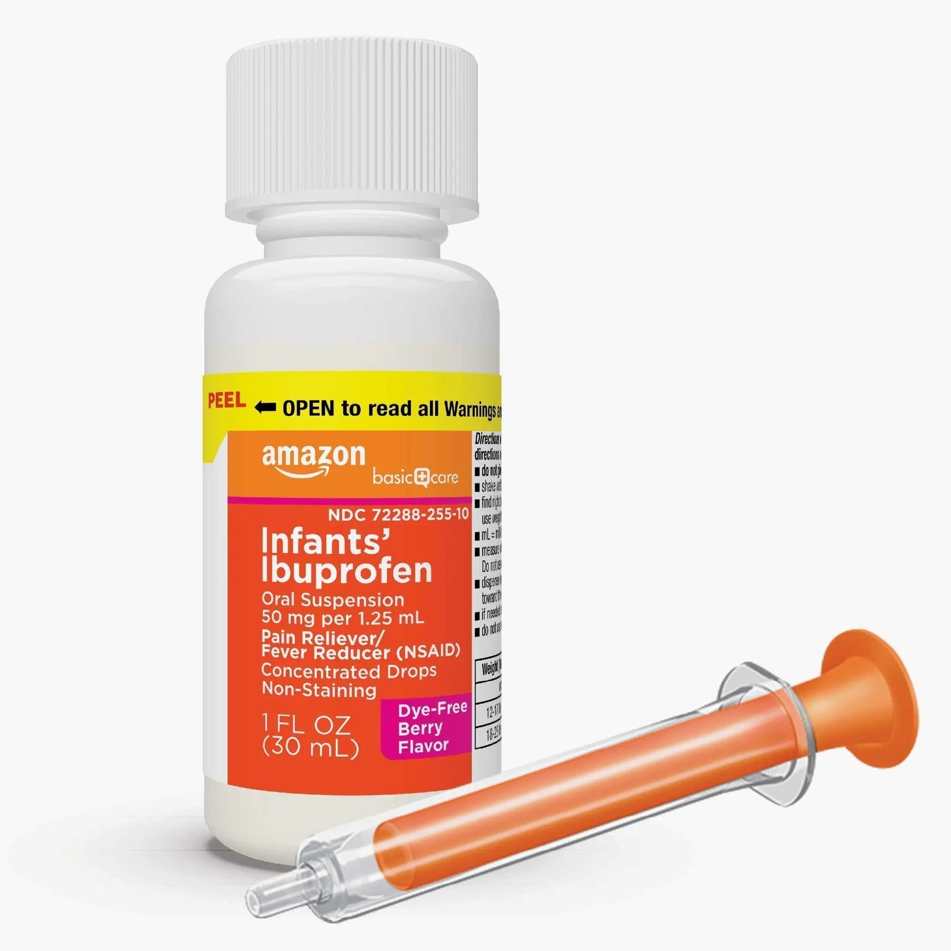 Amazon Basic Care Infants' Ibuprofen Oral Suspension, Pain Reliever and Fever Reducer, 50 mg/1.25 mL, Berry Flavor Concentrated Drops, Dye-Free, 1 fl oz (Pack of 1) Amazon Basic Care uk supplements