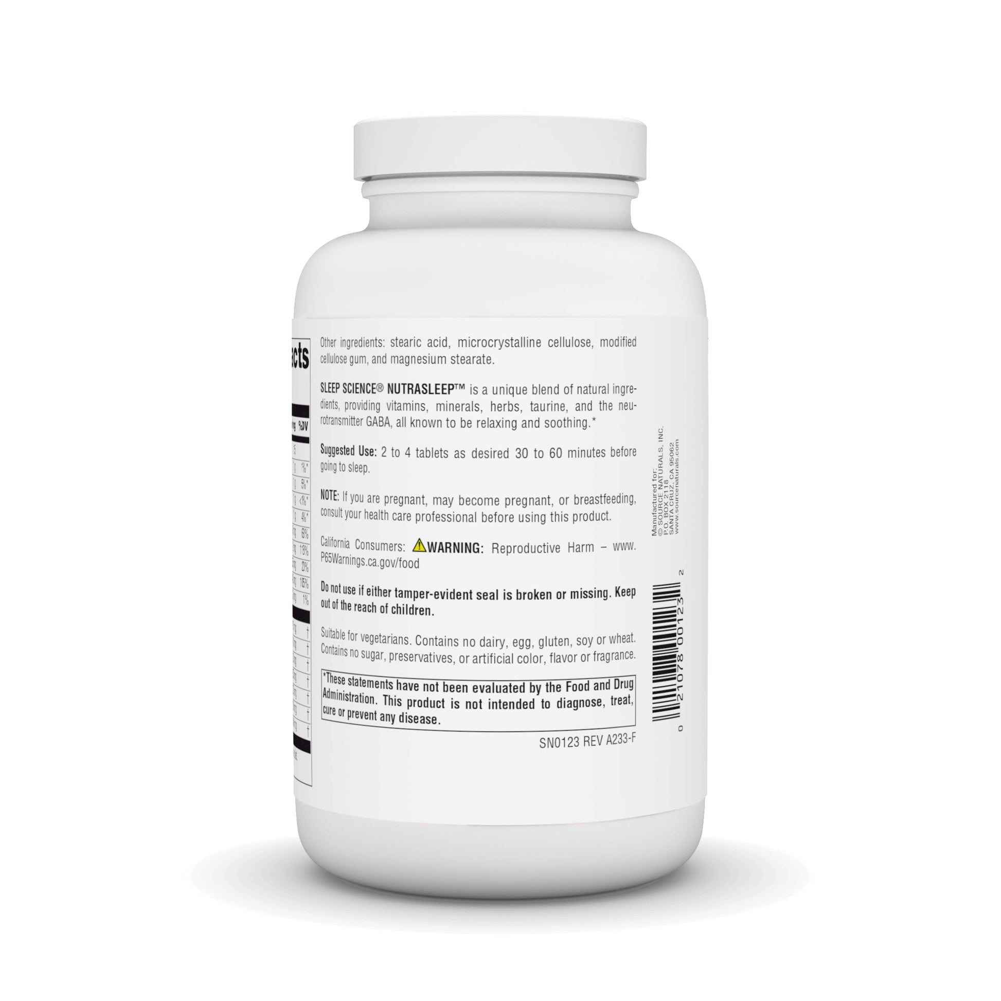 Source Naturals NutraSleep, Melatonin-Free Multi-Nutrient & Herb Complex, Vegetarian Formula for Relaxation Support - 200 Tablets Source Naturals uk supplements