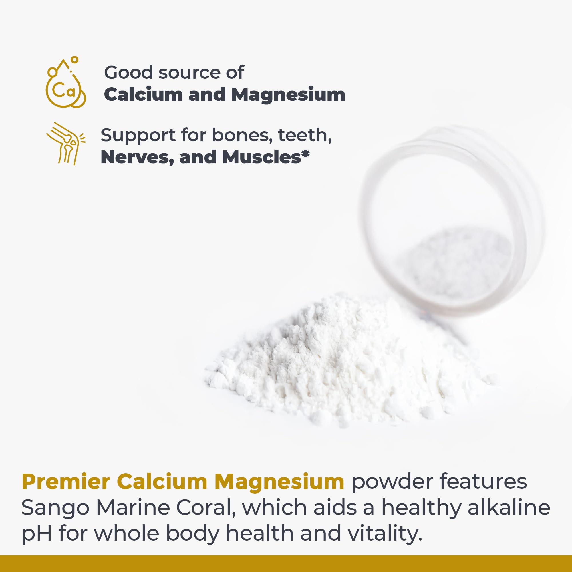 Premier Research Labs Calcium Magnesium Powder - Natural Coral Calcium Powder for Bone Health, Mix with Water for Alkaline PH Balance - 8 oz Premier Research Labs uk supplements