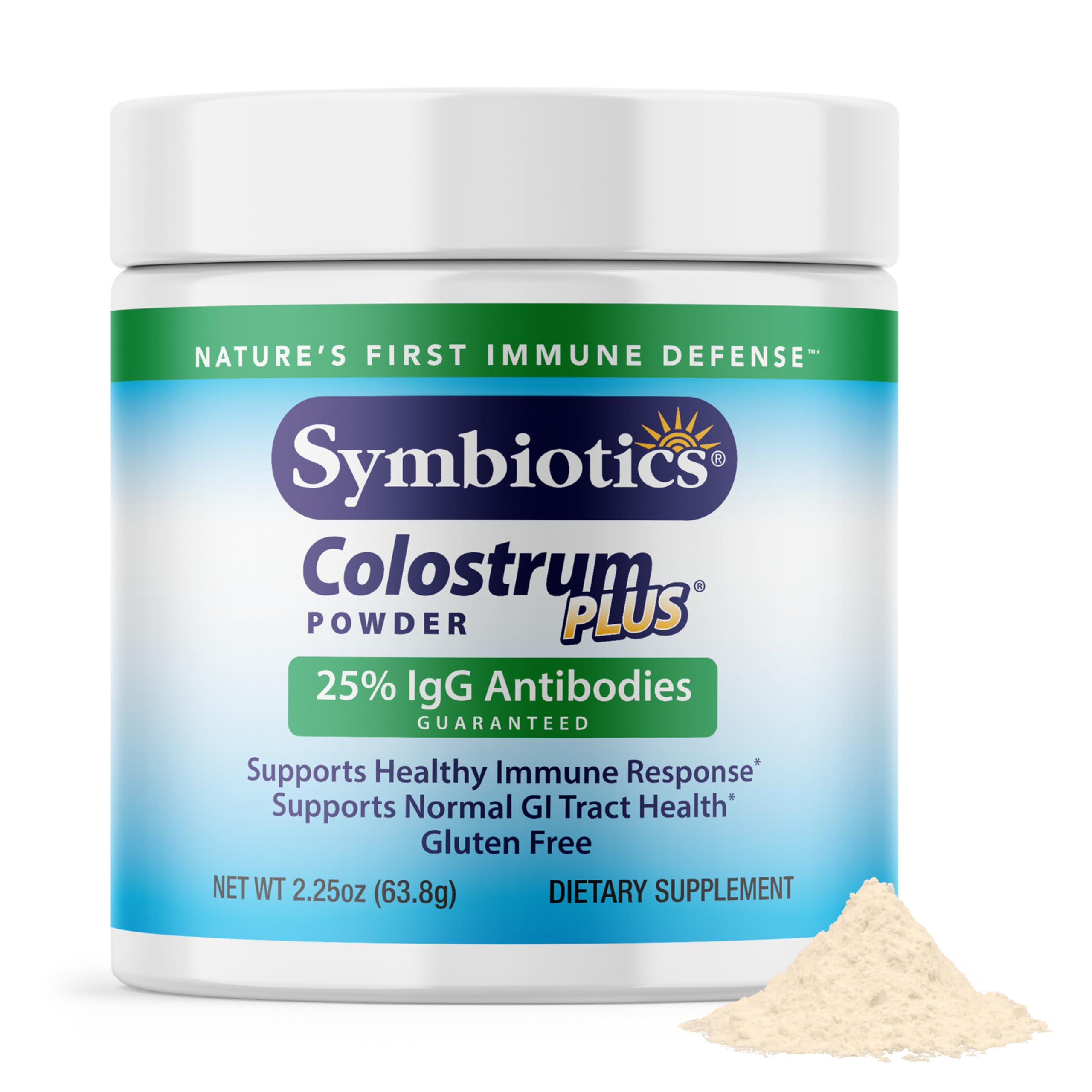 Symbiotics Colostrum Plus Powder 2.25 oz – Immune & Muscle Recovery Support, 25% IgG Immunoglobulins, Gut Health & Training Resilience, Unflavored, Gluten Free - 2.25 oz Symbiotics uk supplements