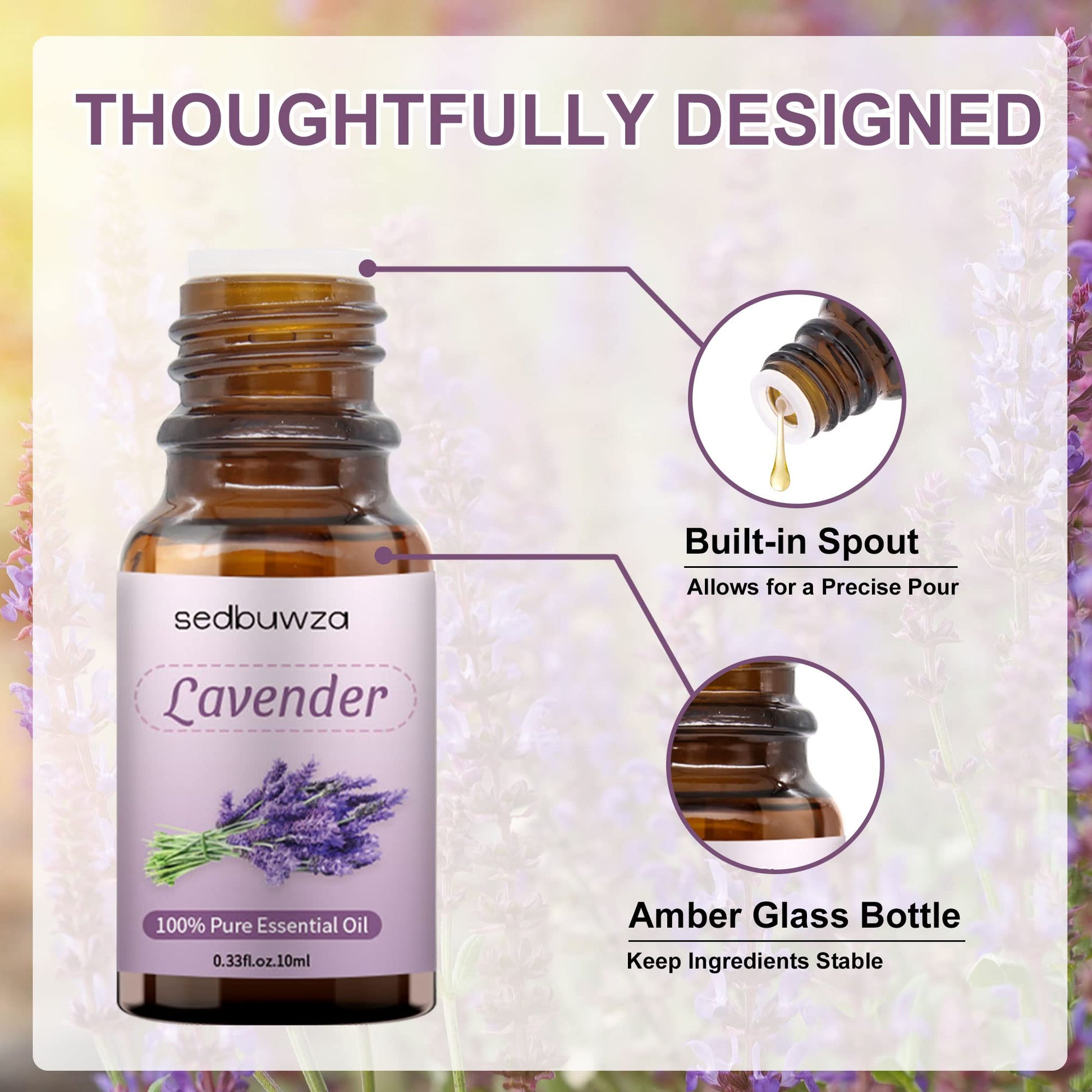 Sedbuwza Vanilla Oil Lavender Essential Oil Gift Set, 100% Pure Organic Fragrance Oil Set for Diffuser Sedbuwza uk supplements