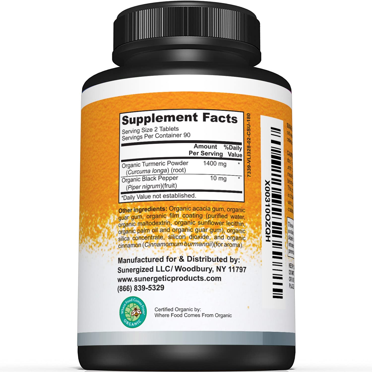 Sunergetic USDA Certified Organic Turmeric Supplement – Includes Organic Turmeric Sunergetic uk supplements