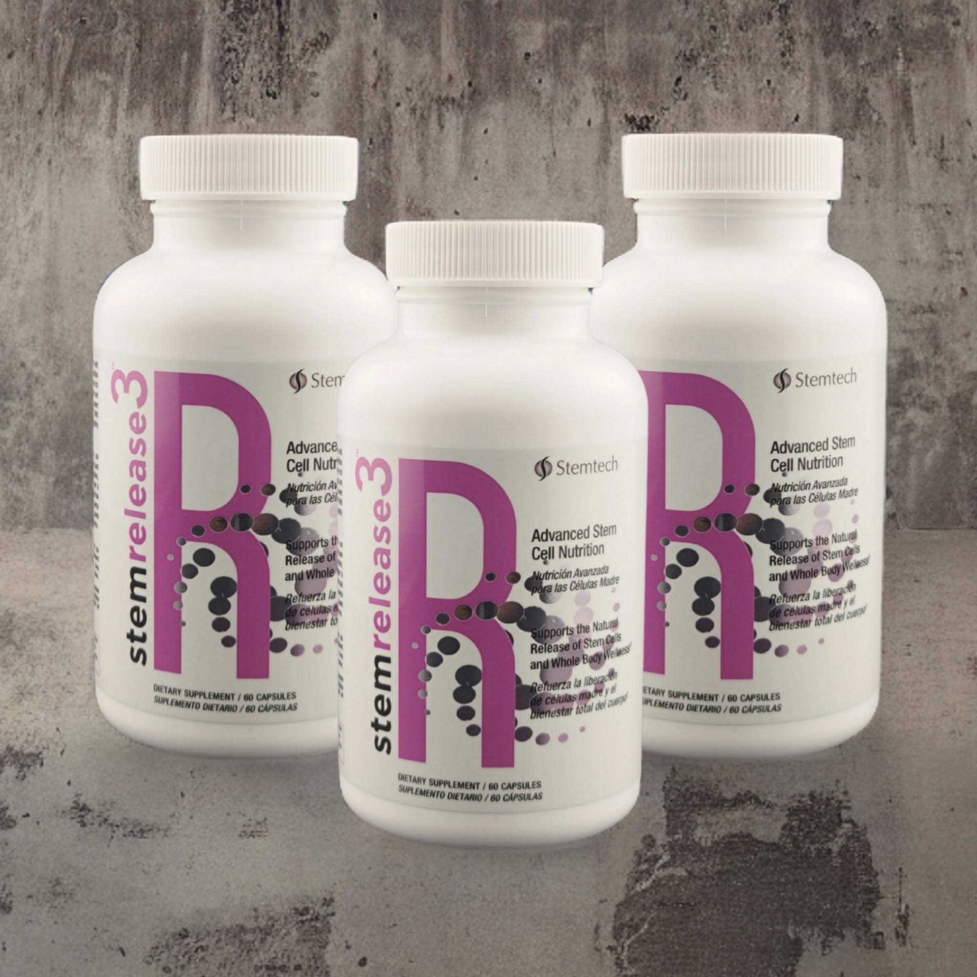 Stemtech Stemrelease3™ Cutting-Edge Stem Cell Nutrition for Natural Renewal and Youthful Vitality, Exclusive Blend for Enhanced Telomere Health 60 Capsules (3 Pack) StemTech uk supplements