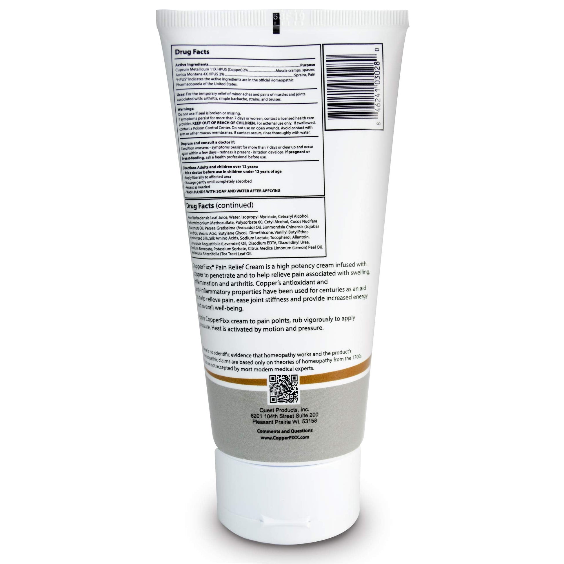 CopperFixx Pain Relief Cream, 5 Fl Oz Tube Powered by Copper with Heat Technology Arnica for Muscle & Stiffness Joint Inflammation, Knee, Back, Shoulder Arthritis Pain. Fast Acting, CF03028 CopperFixx uk supplements