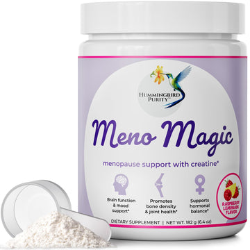 Meno Magic Menopause Support Drink – Raspberry Lemonade with Creatine, Herbs & Vitamins | 30 Servings Hummingbird Purity uk supplements