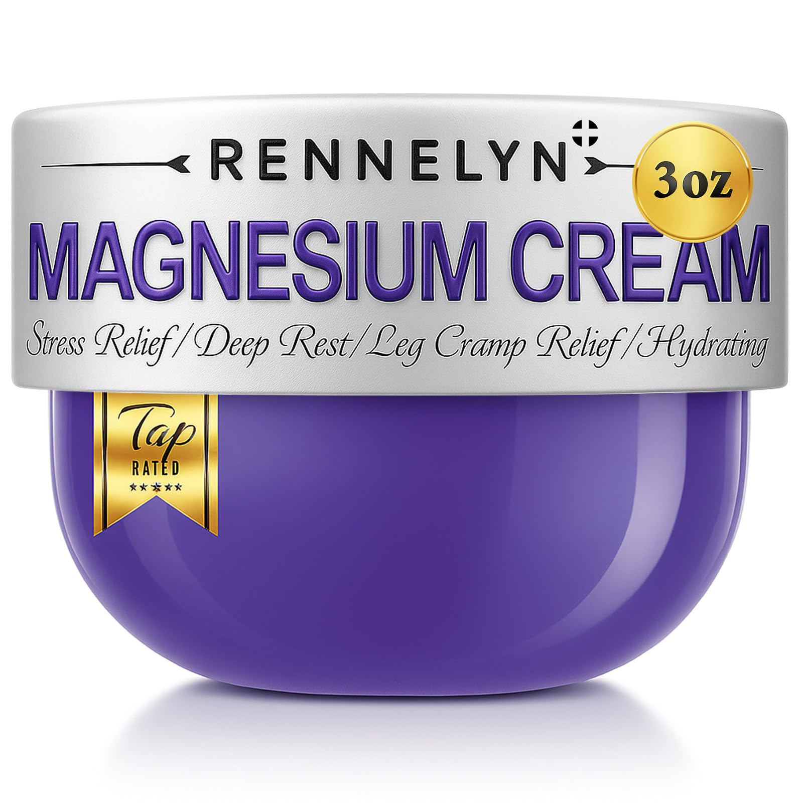 Magnesium Cream Leg Cramps: Soothing Lotion with Magnesium Glycinate, Malate, & Chloride (3 OZ FL, Lavender) Rennelyn uk supplements