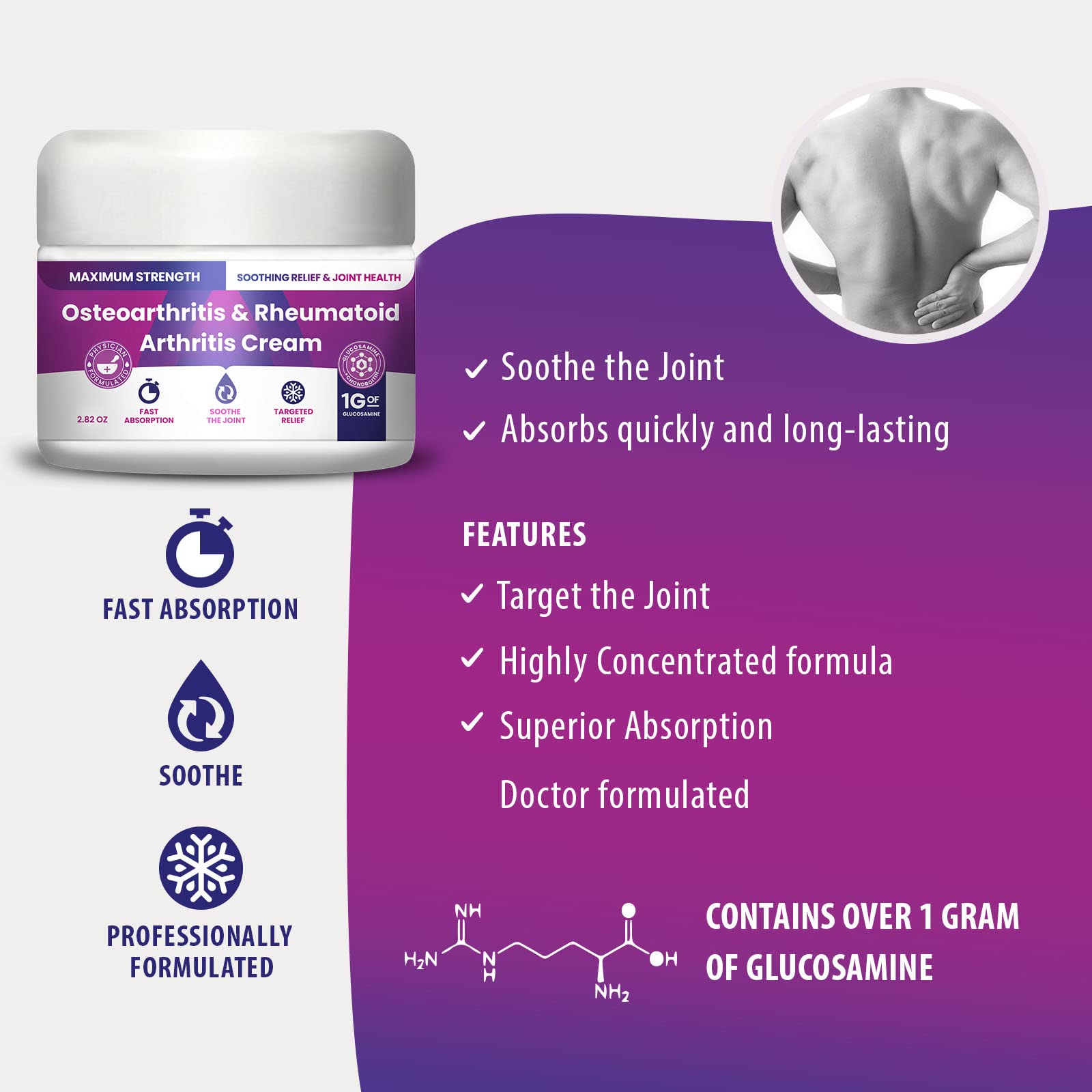 Osteoarthritis And Rhematoid Arthritis Cream By PMT – Soothing Relief For Your Knees and Hands. Includes 1 Gram Of Glucosamine; Arnica, Arginine, Glucosamine, Aloe - Cooling relief for Hands and Knees M PAIN MANAGEMENT TECHNOLOGIES uk supplements