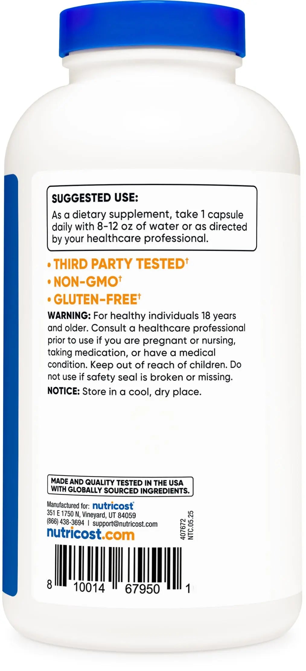 Nutricost Taurine 1000mg, 400 Capsules Nutricost uk supplements