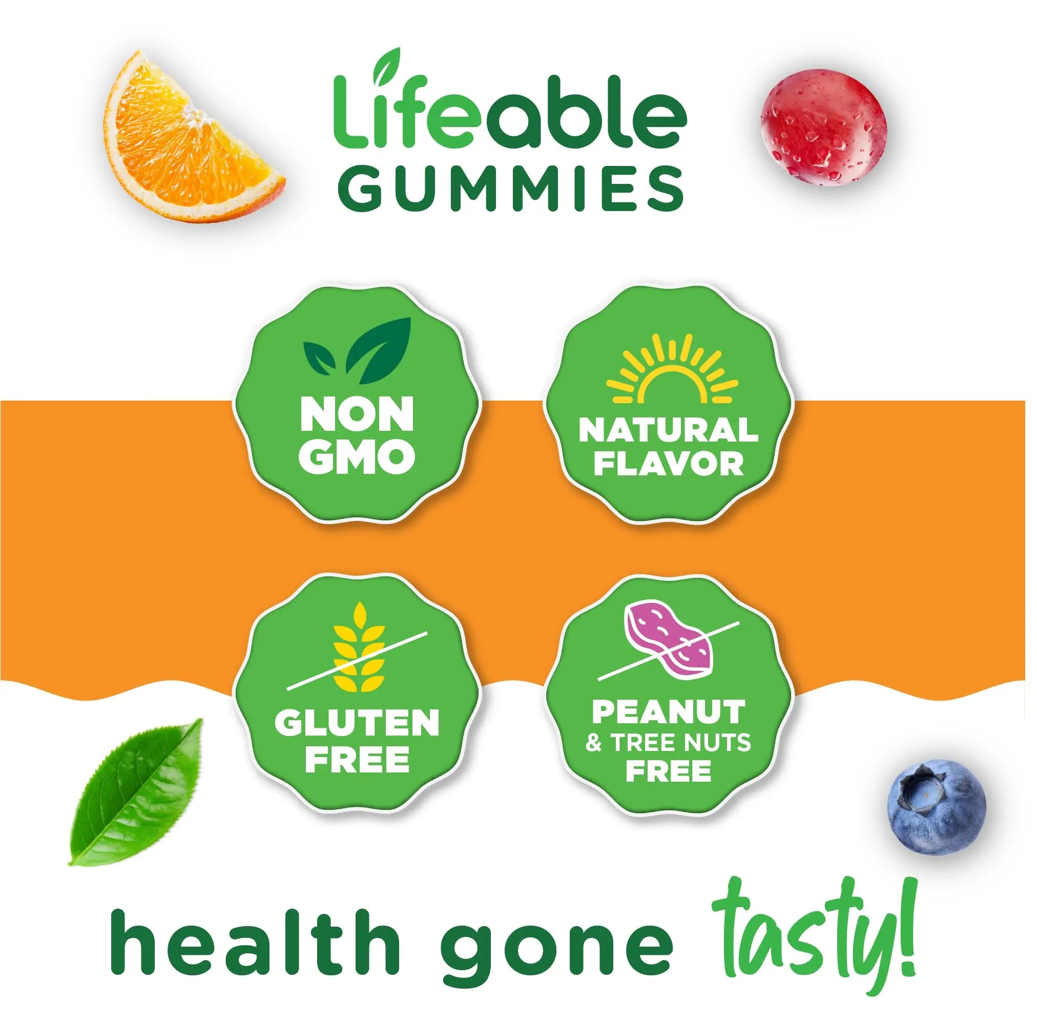 Lifeable Multivitamin for Men Gummies | VIT A, C, D, E, B1, B2, Niacin, B5, B6, Folate, B12, Biotin, Iodine, Zinc, Chromium, Ginseng, Lycopene, Inositol | Lifeable uk supplements