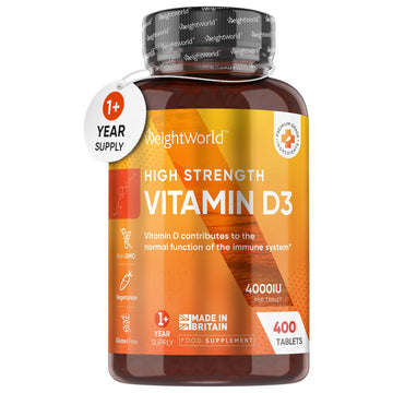 Vitamin D3 4000 IU – 400 High Strength Vitamin D Tablets (1+ Year Supply) – Vegetarian WeightWorld uk supplements