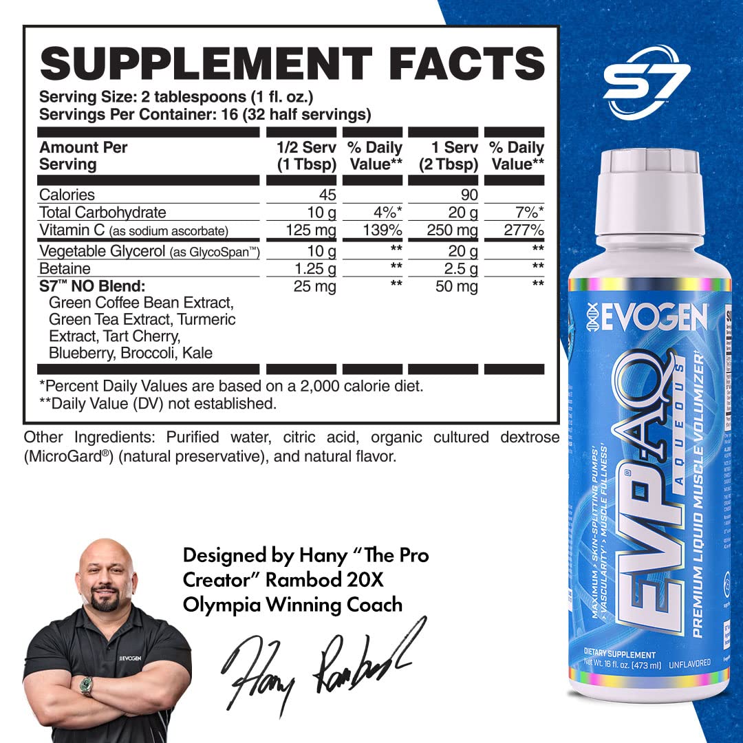 Evogen EVP AQ Unflavored | Premium Liquid Glycerol, Betaine anhydrous, S7, Sodium Evogen uk supplements
