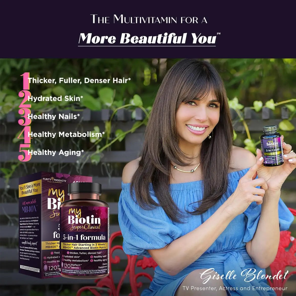 Purity Products MyBiotin SuperClinical New 5-in-1 Elite Multivitamin + MB40X Biotin Matrix Daily Multi - Thicker Hair Starting in 3 Weeks Purity Products uk supplements