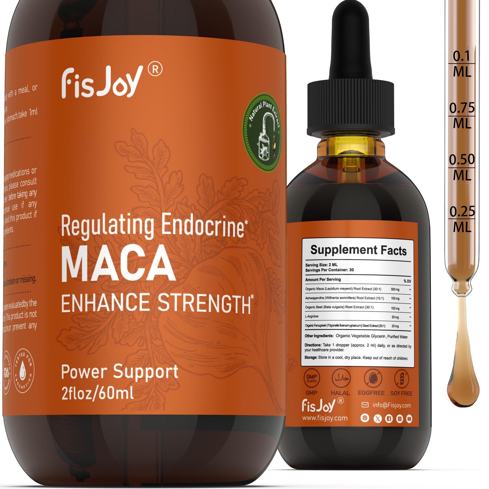 Fisjoy Organic Maca Liquid Drops with Ashwagandha & Beet Root – Supports Daily Vitality & Overall Wellness – Non-GMO, Vegan Herbal Supplement, 2 fl oz (60 mL) Fisjoy uk supplements