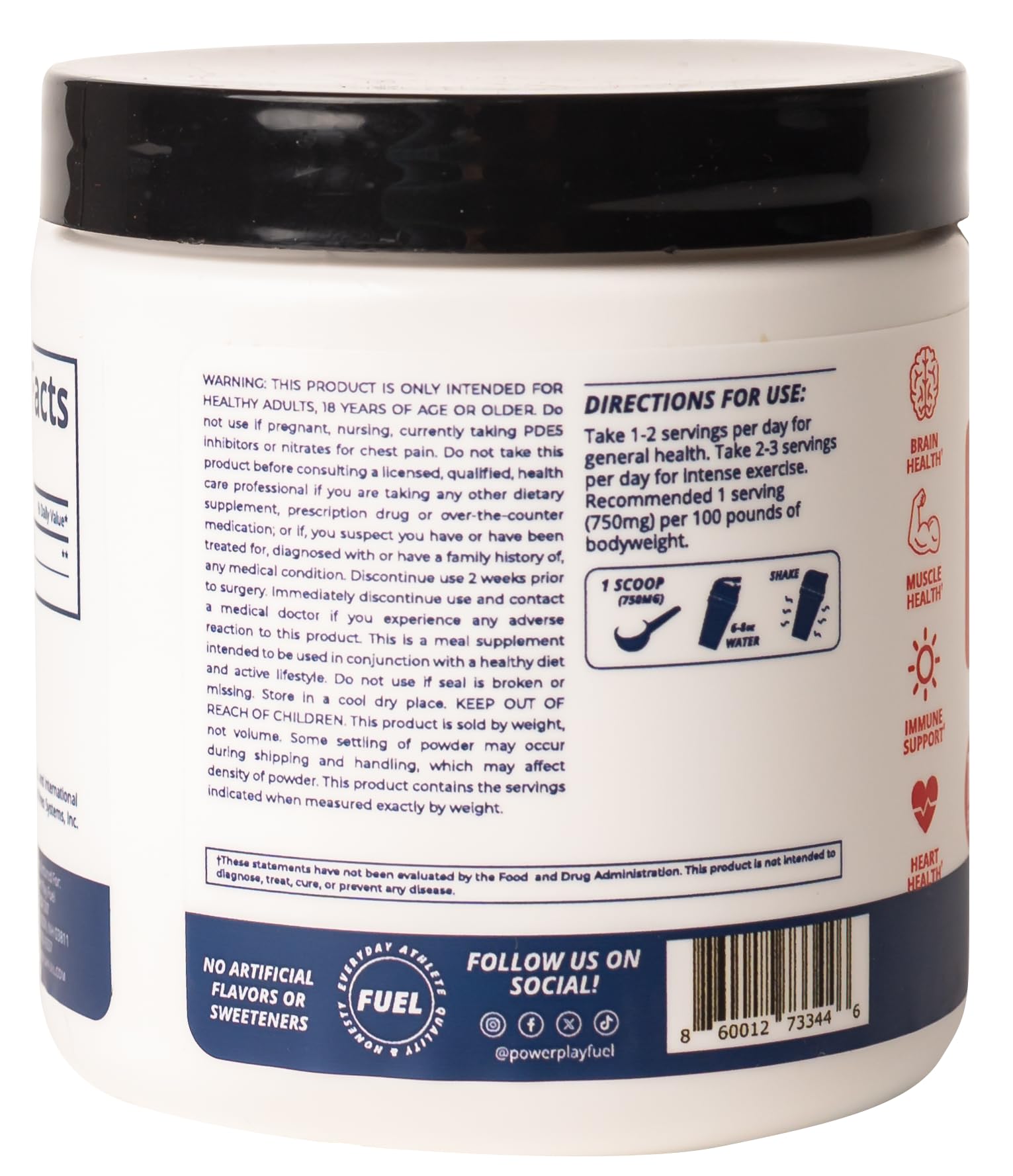 CREATINE HCl Powder for Men and Women, Muscle Strength, Brain Performance, Heart Health & Immune Support - Raw Tart Taste, 90 Servings POWER PLAY FUEL uk supplements